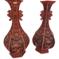 Zwei chinesische Vasen mit Cinnabar Lack Handgeschnitzt