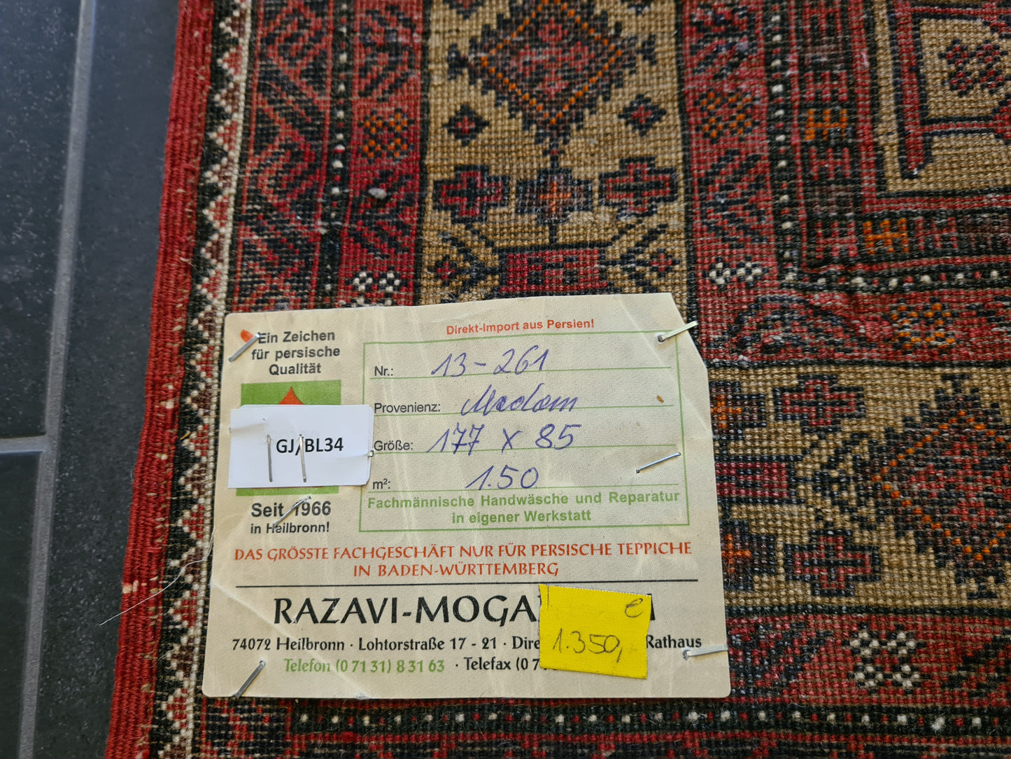 Handgeknüpfter Belutsch Dolatabad Orientteppich aus Afghanistan 178X86cm