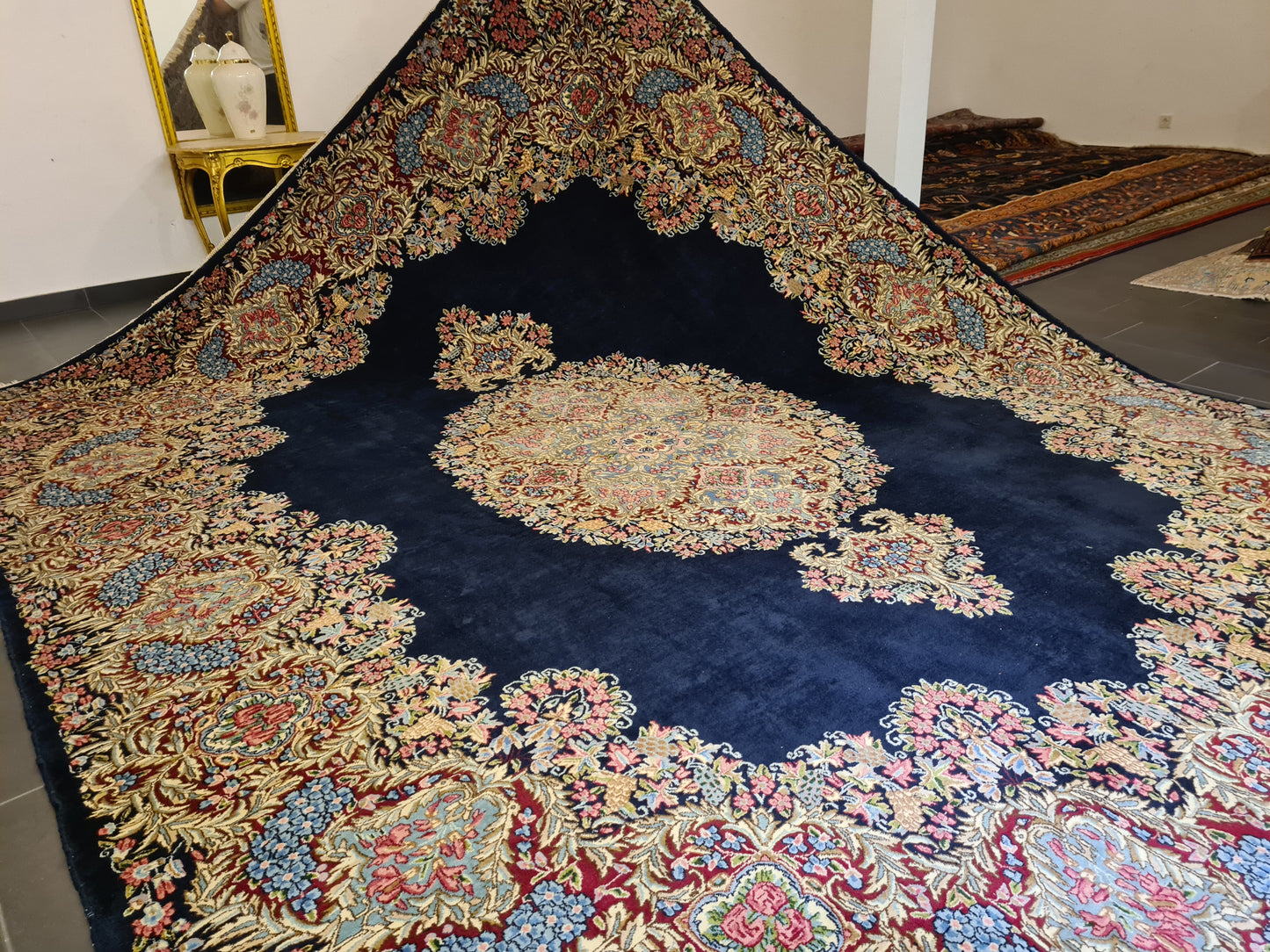 Perser Palast-Teppich Handgeknüpfter Kirman Orientteppich 430x320cm