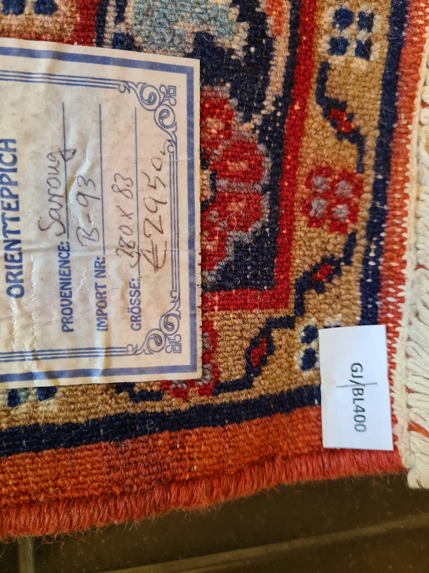 Königlicher Feiner Sarough Perserteppich Läufer Handwerkskunst 380x92cm