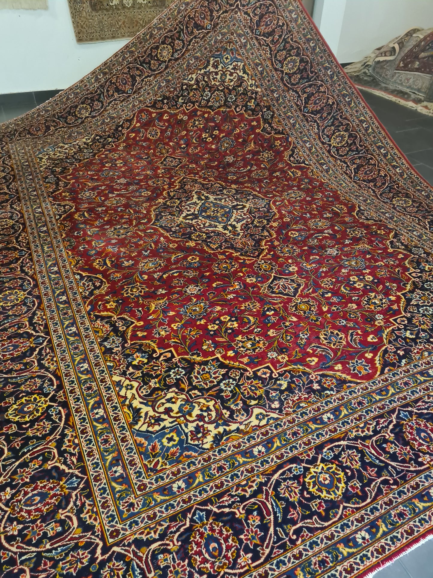 Perserteppich Orientteppich Handgeknüpfer Teppich Keshan 385x290cm