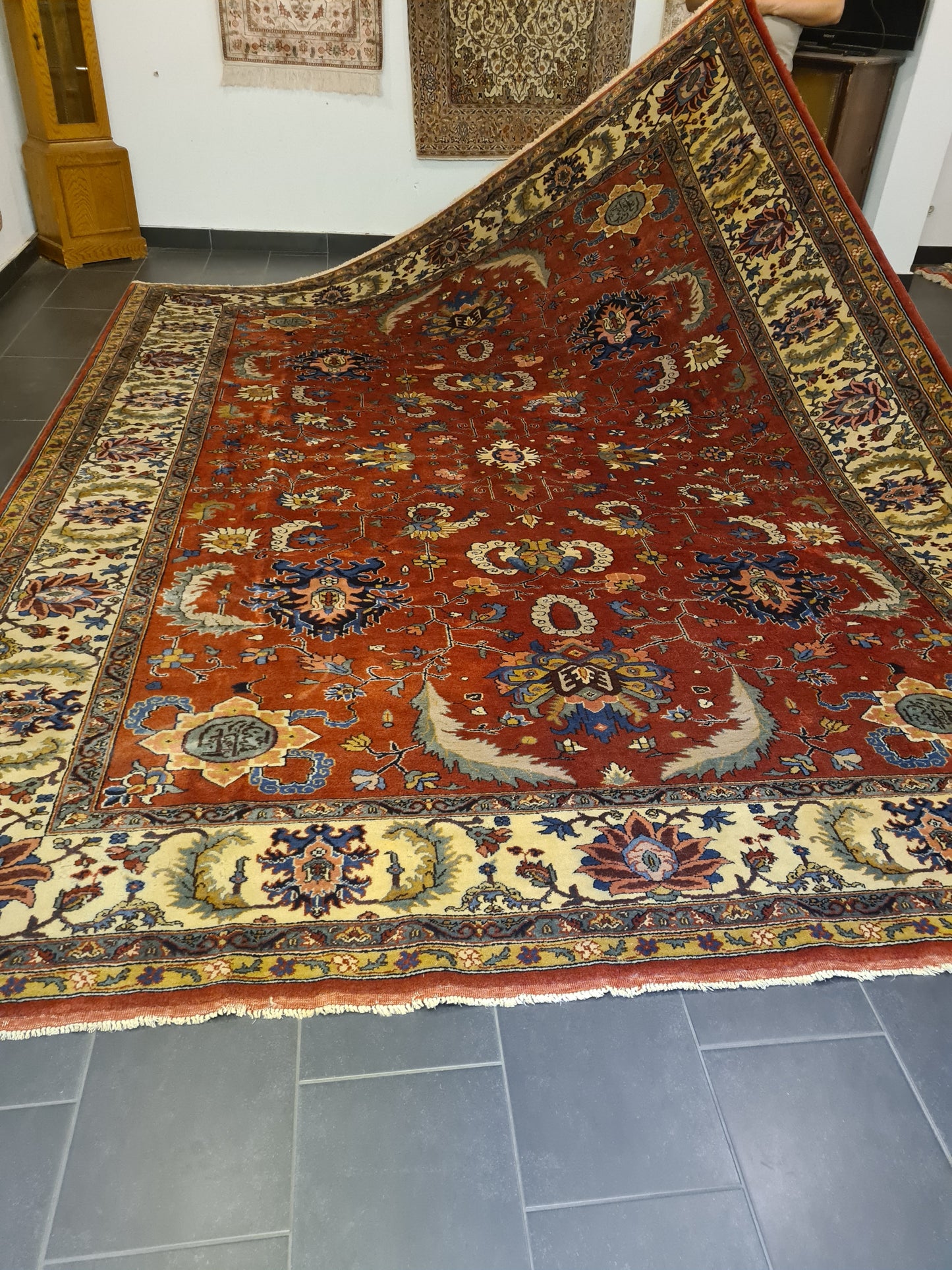 Perserteppich Teppich Orientteppich Handgeknüpfter Täbris 388x303cm