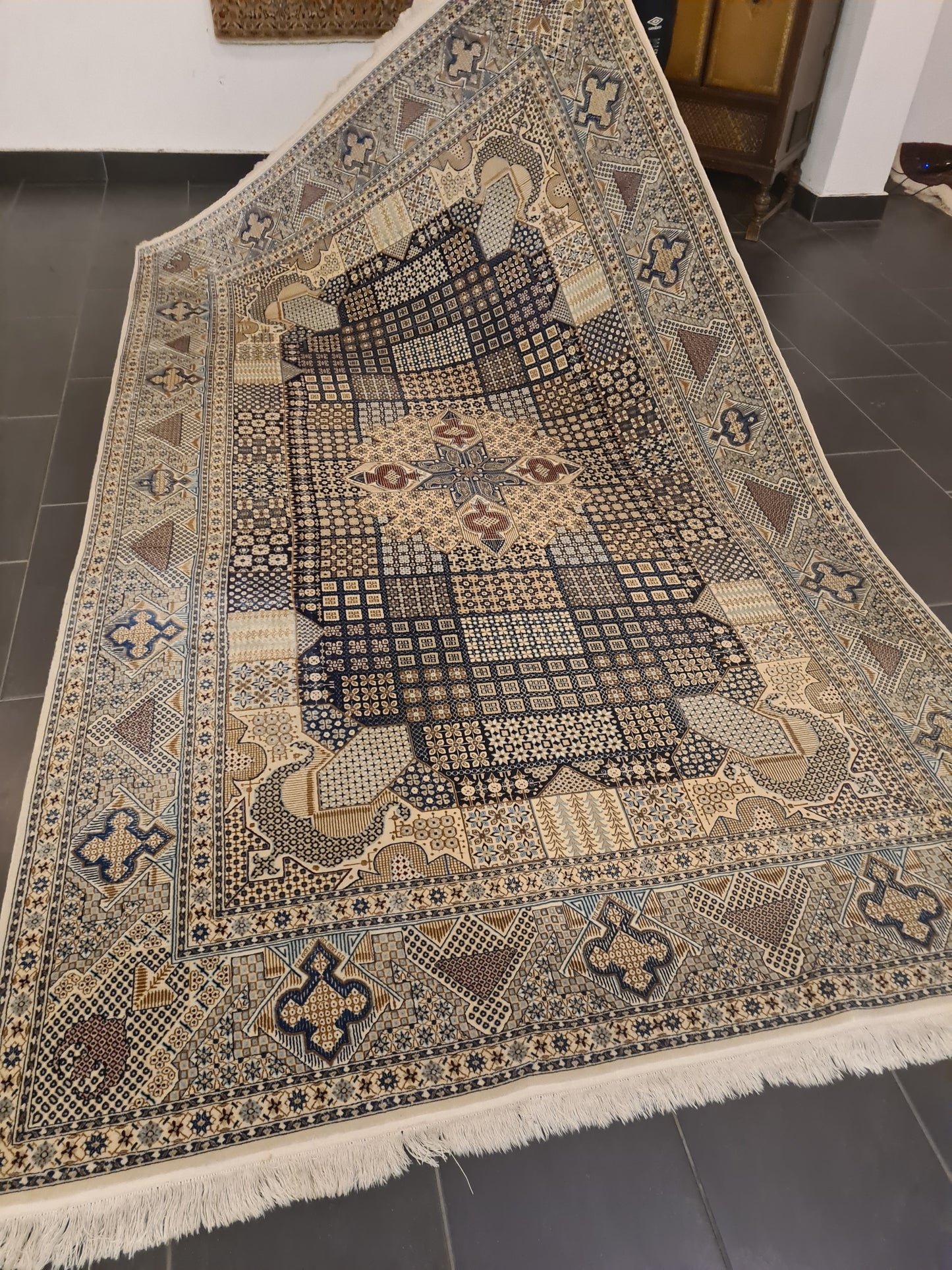 Perserteppich Orientteppich Handgeknüpfter Teppich Nain Seidenteppich 294x173cm