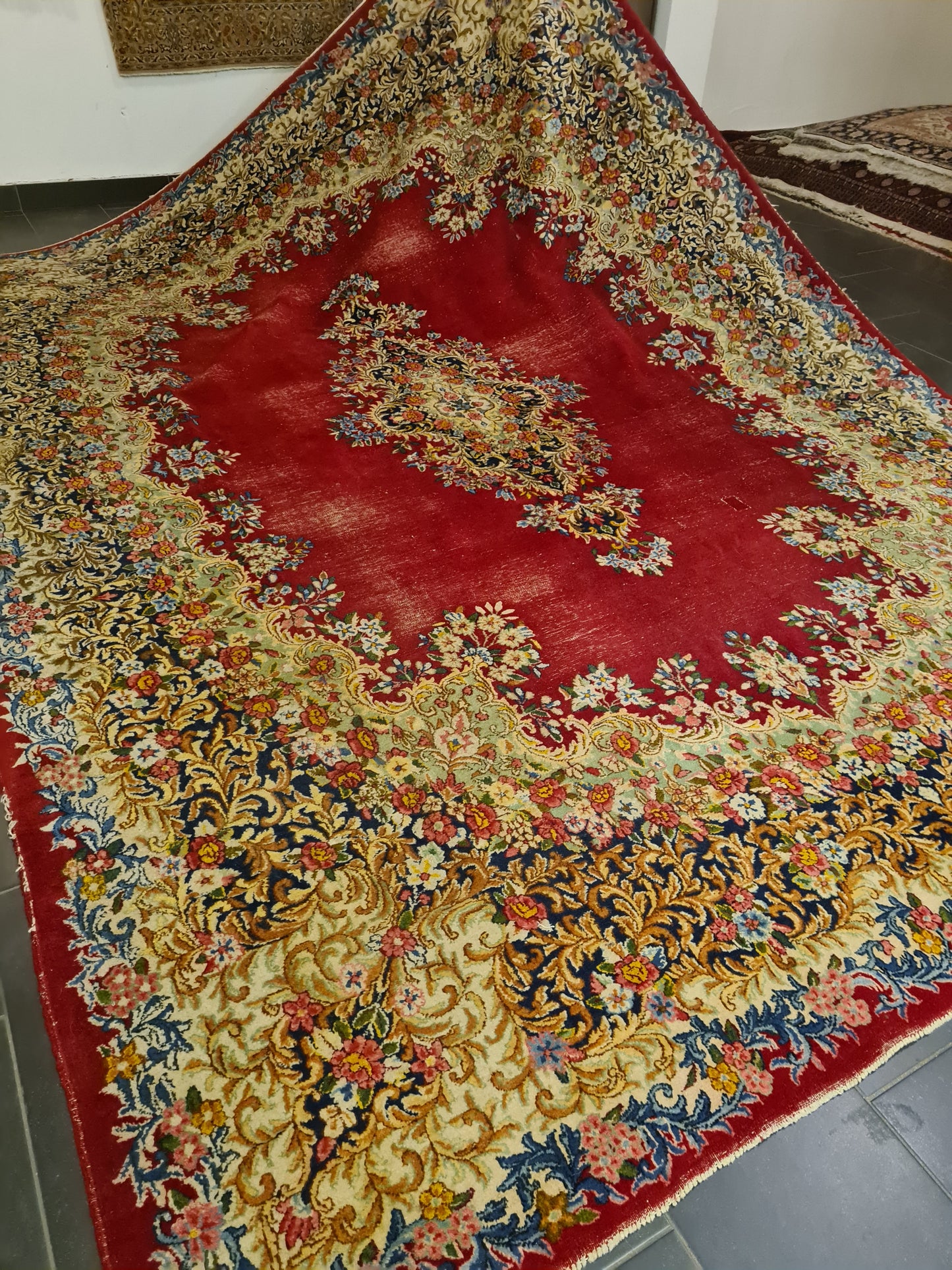 Perserteppich Orientteppich Handgeknüpfter Teppich Laver Kirman 373x267cm