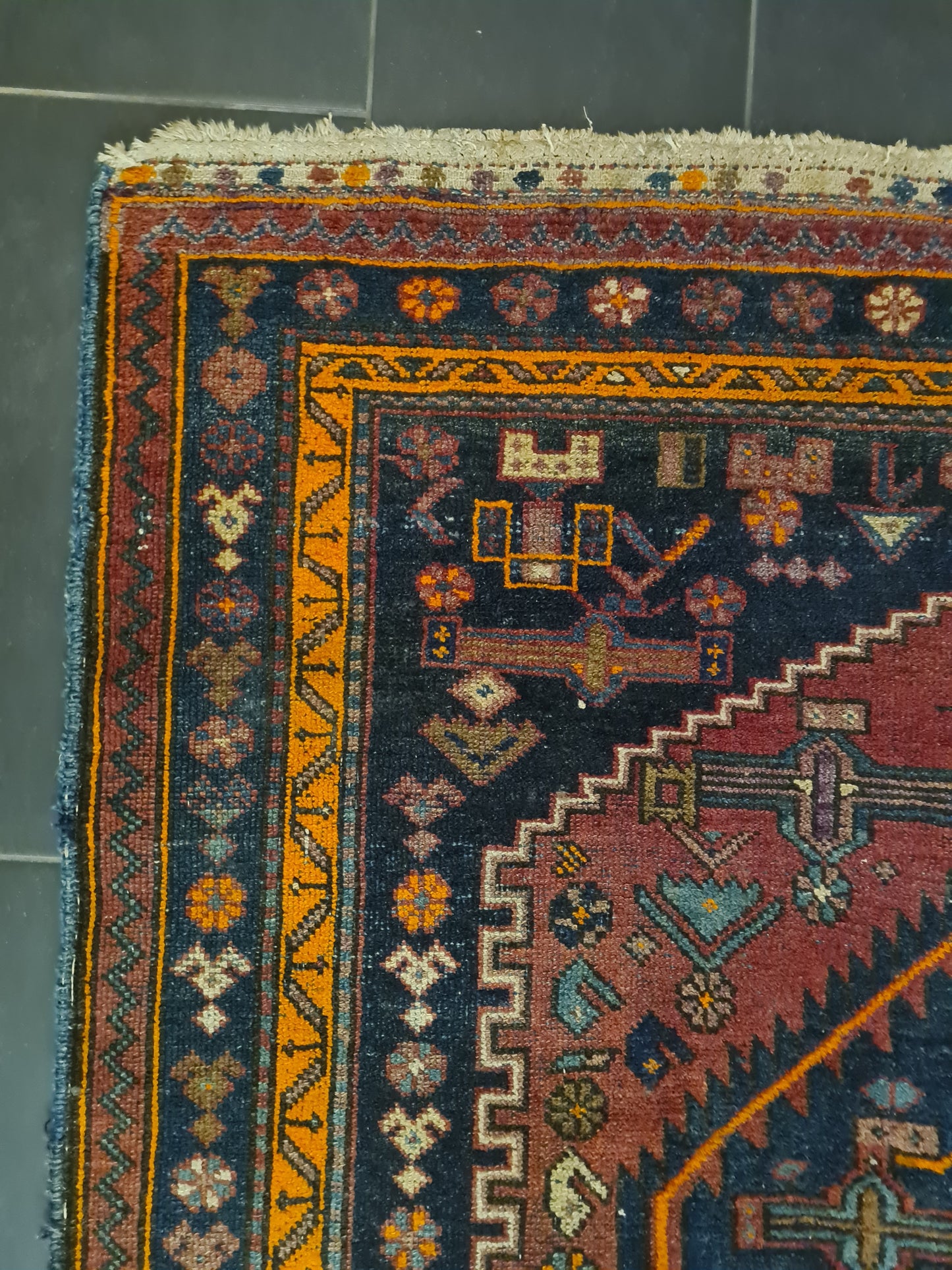 Perserteppich Orientteppich Handgeknüpfter Teppich Bidjar antik 221x157cm