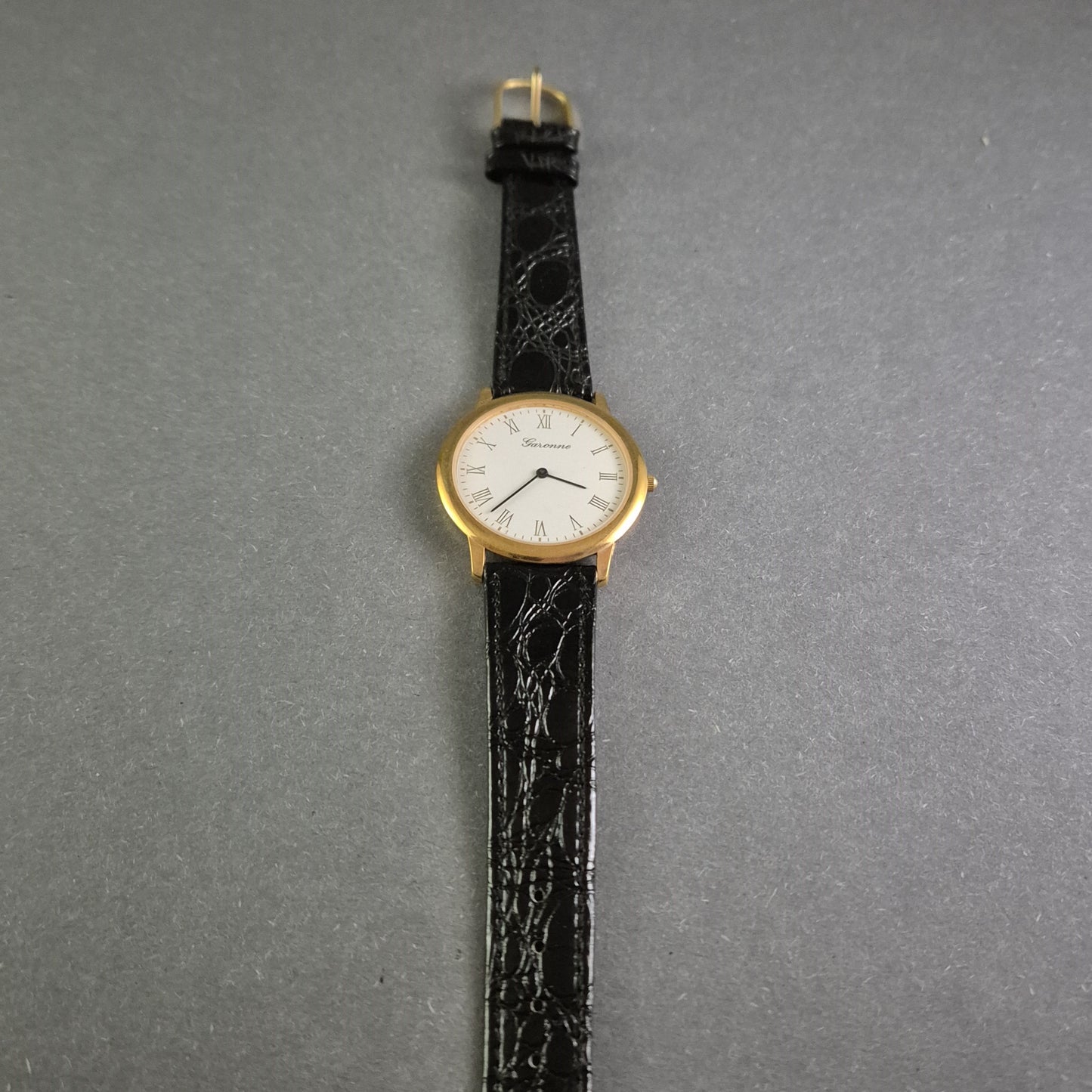 Garonne Herrenarmbanduhr Design mit schwarzem Lederarmband