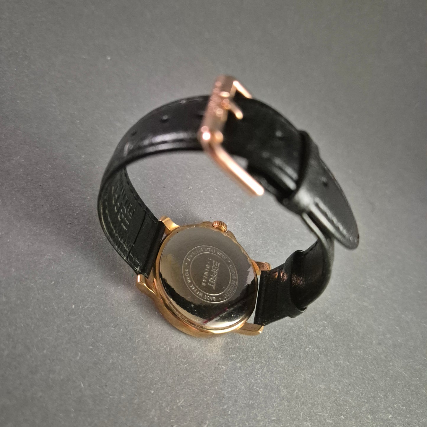 Klassische Esprit Herrenarmbanduhr – Eleganz in Roségold und Schwarz