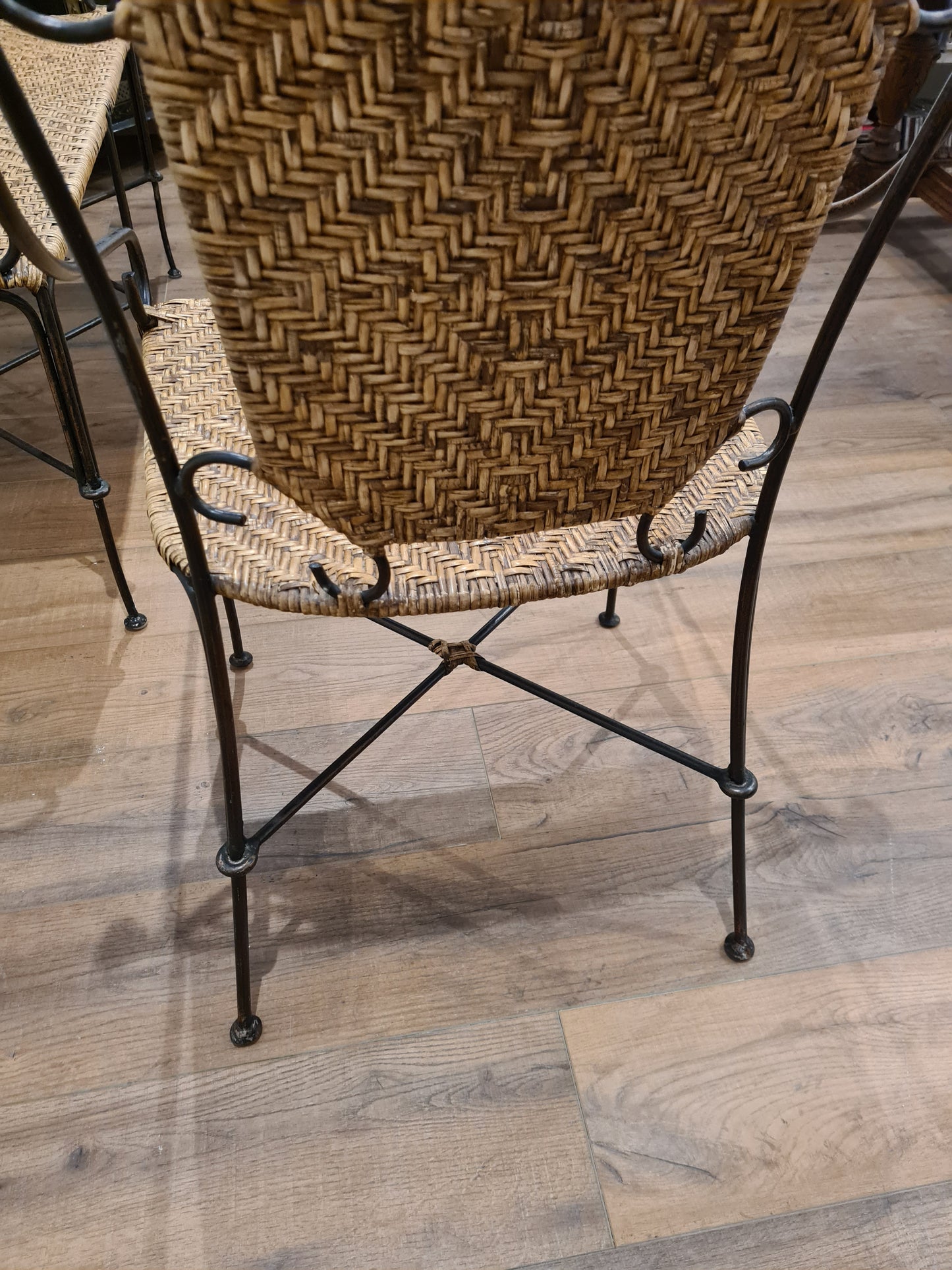 Sitzgruppe aus Metall Rattan – Bank mit 2 Stühlen