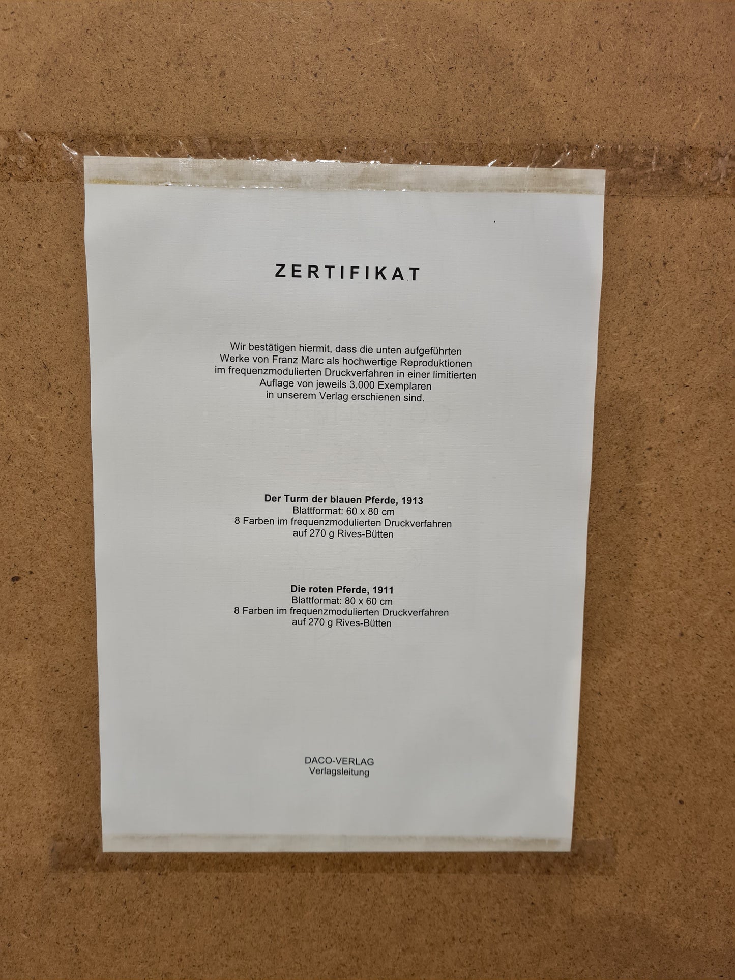 Der Turm der blauen Pferde 1913 Franz Marc Kunstdruck Gemälde 80x60cm