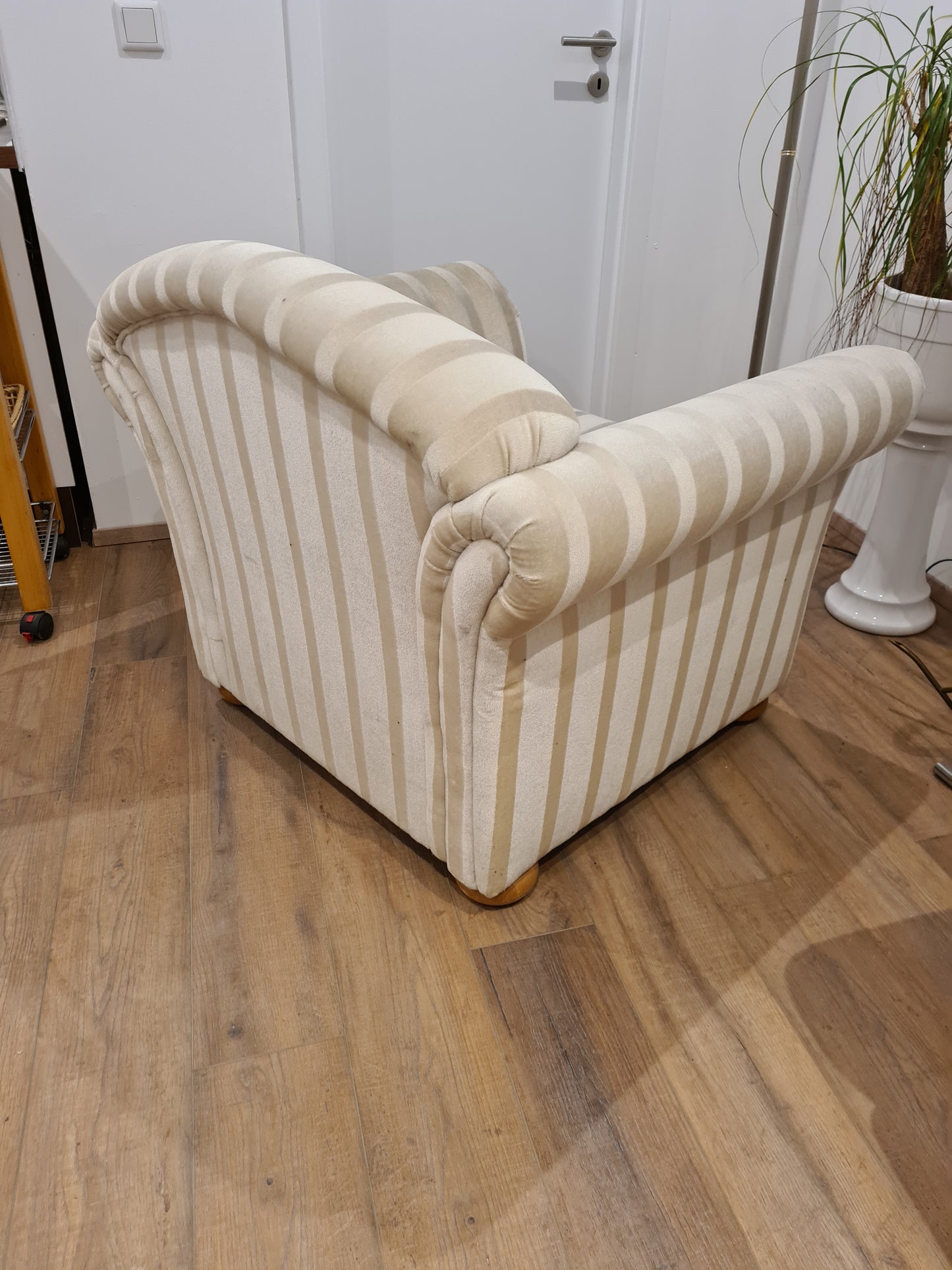 Designer Sessel auf Rollen Stoffbezug 100cm