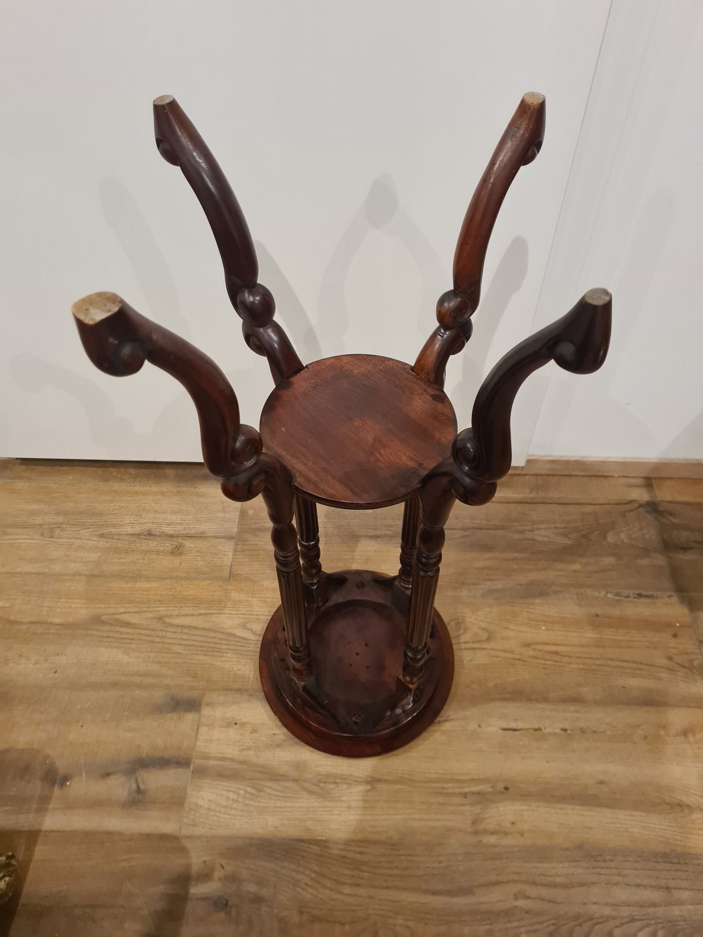 Mahagoni Beistelltisch Blumensäule Jugendstil 76cm