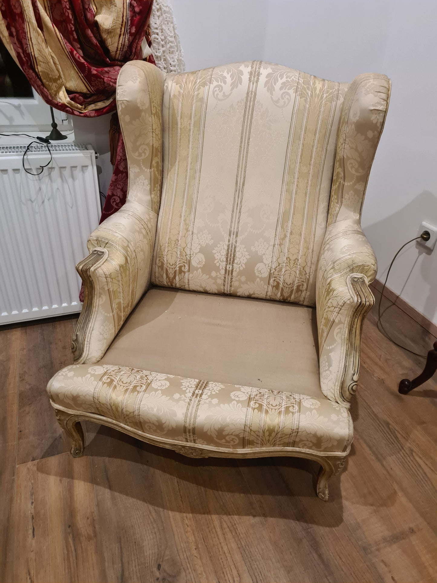 Bergère Ohrensessel Antik Barock Stil Sessel Stuhl 90cm