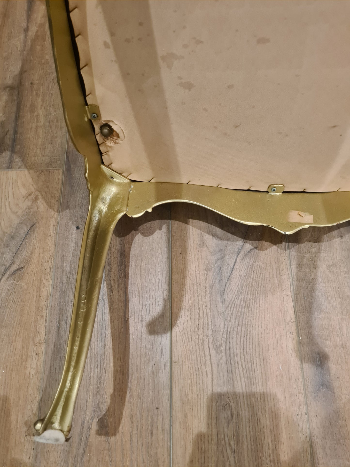 Sessel Französisch Louis Stil Schwarz Samt Stuhl Messing vergoldet 90cm