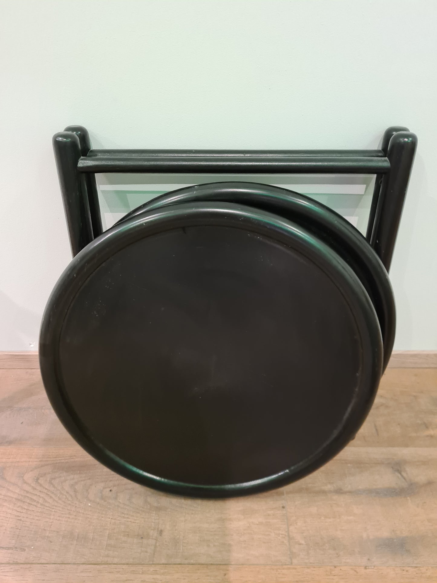 Beistelltische Tisch Faltbar Modern Schwarz Design 2 Etagen 50cm