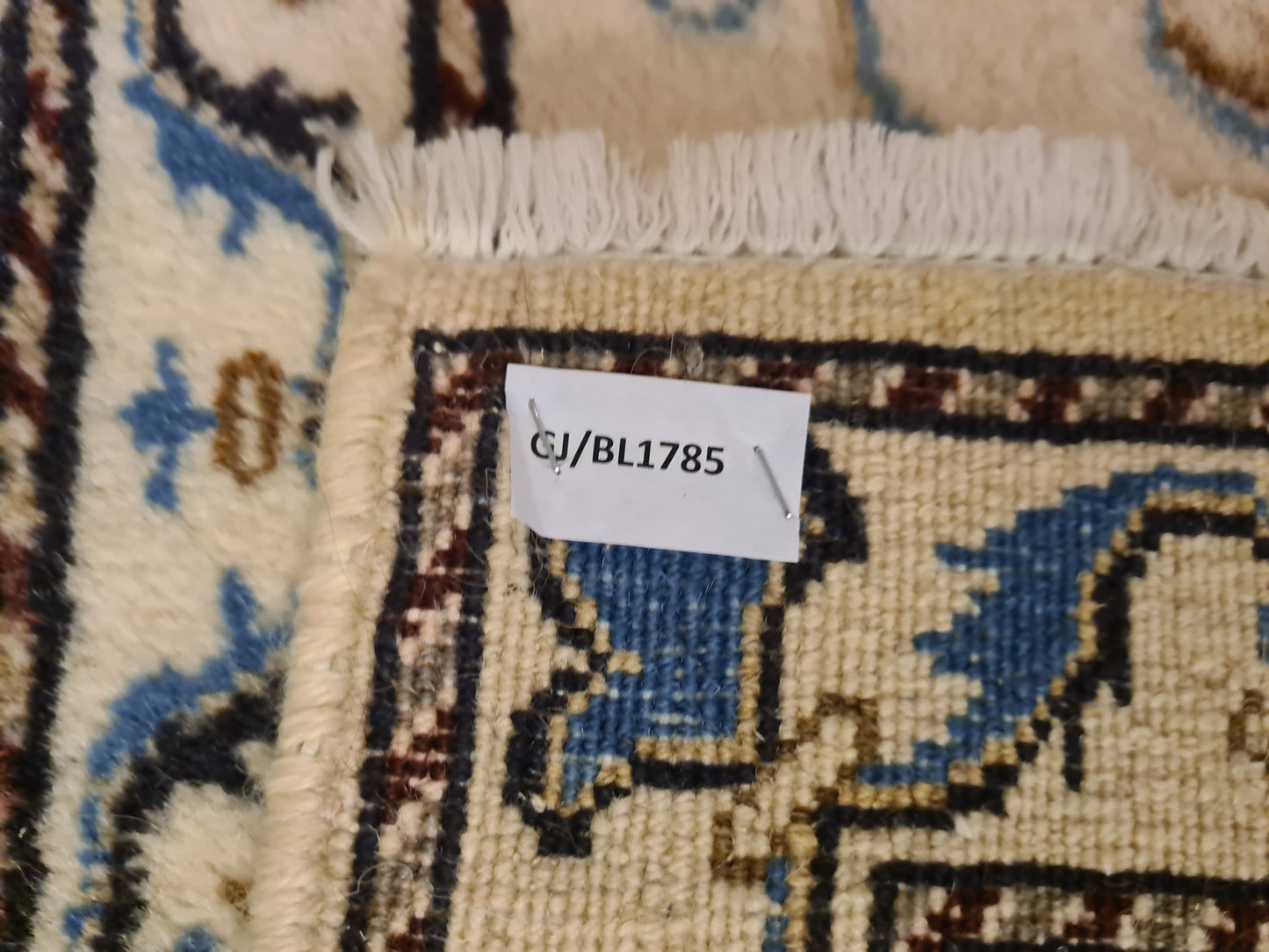 Perserteppich Orientteppich Handgeknüpfter Teppich Nain mit Seide 144x88cm