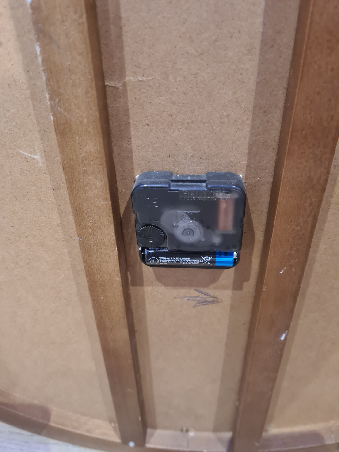 Art Déco Küchenuhr Wanduhr Holz Glas Quartzwerk 57cm Ø