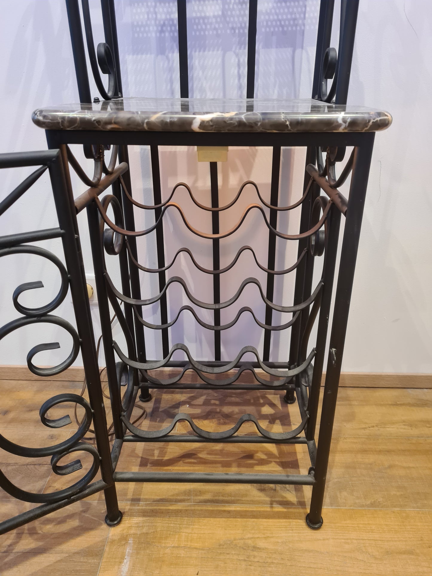 Art Déco Minibar Weinbar Weinregal Gläserhalter Beleuchtet 125cm