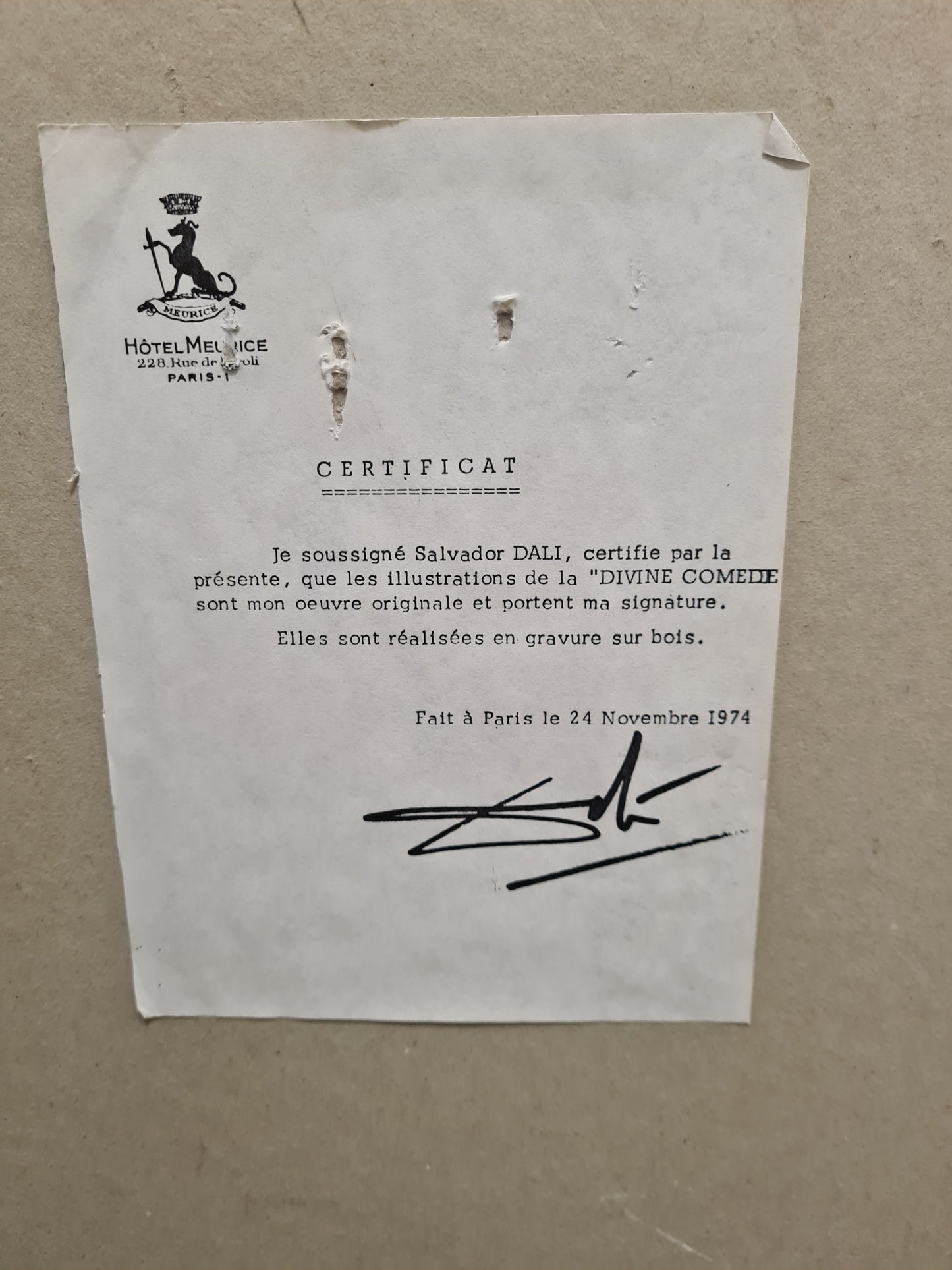 Litographie Salvador Dali signiert mit Zertifikat Kunstdruck Gemälde 60x52cm