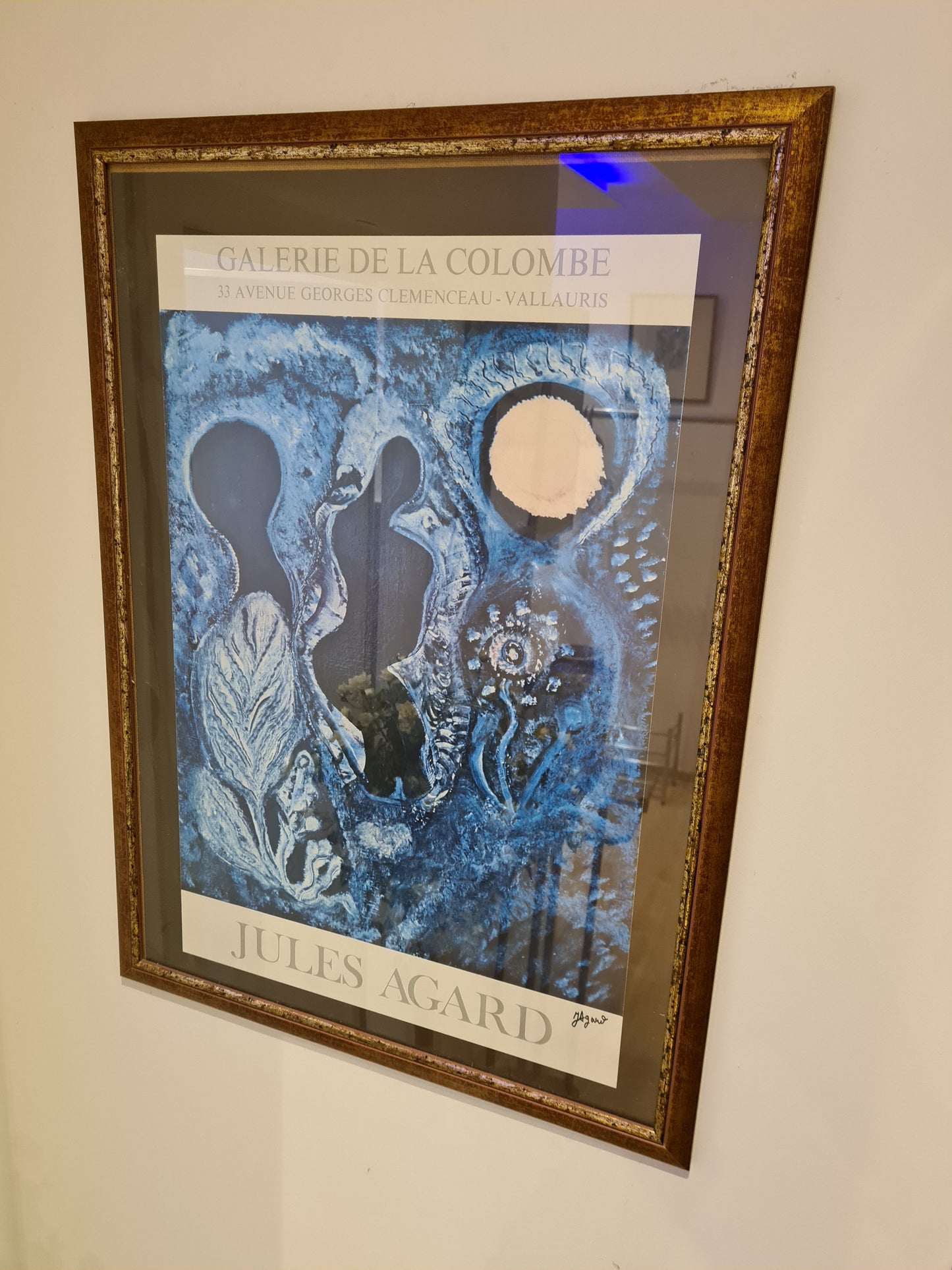 Signierte Lithographie Jules AGARD Galerie La Colombe VALLAURIS Kunstplakatt 75x55cm