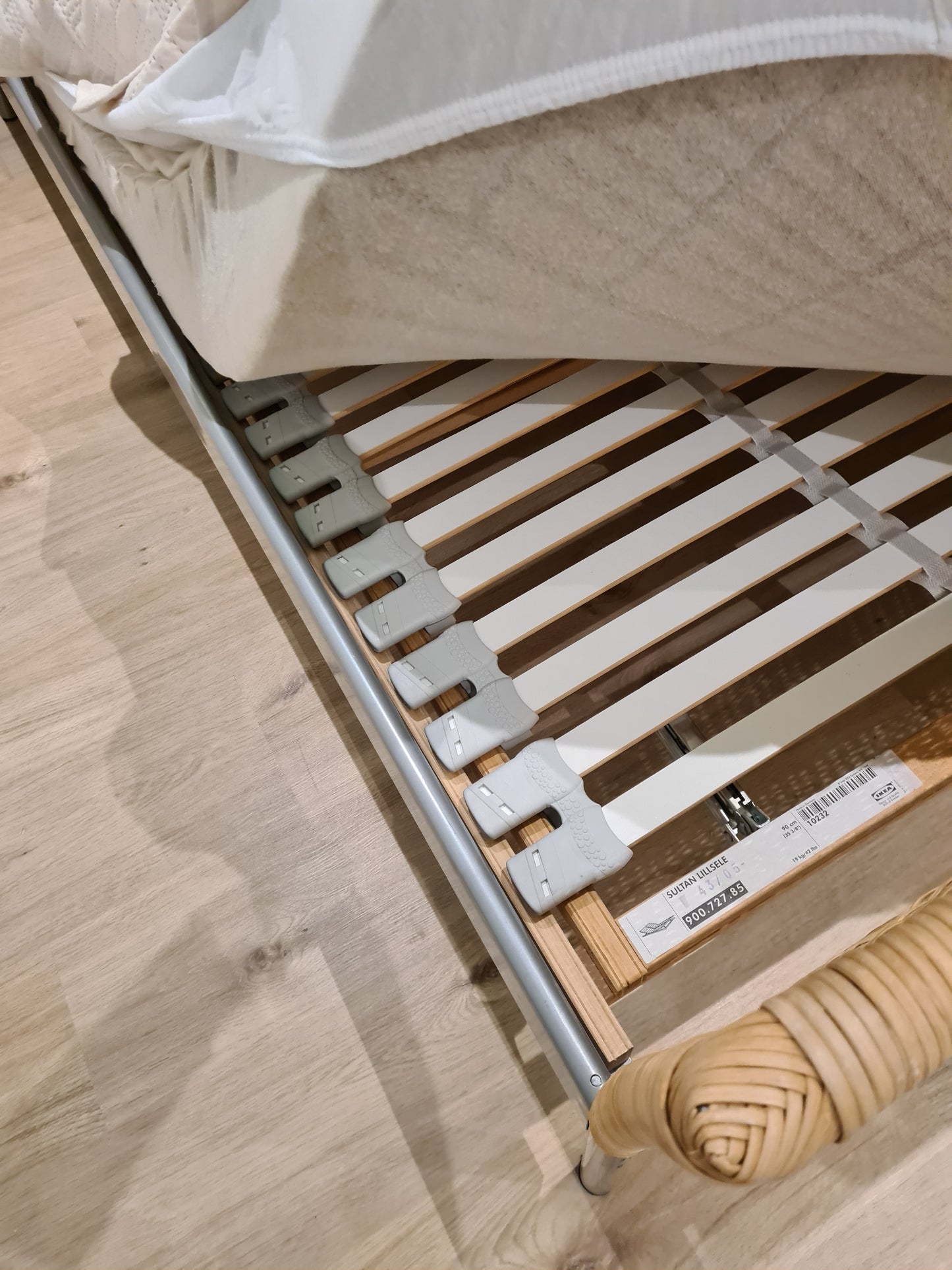 Doppelbett Rattan Bett mit 2 Nachtschränken 2 Personen Bett 220cm