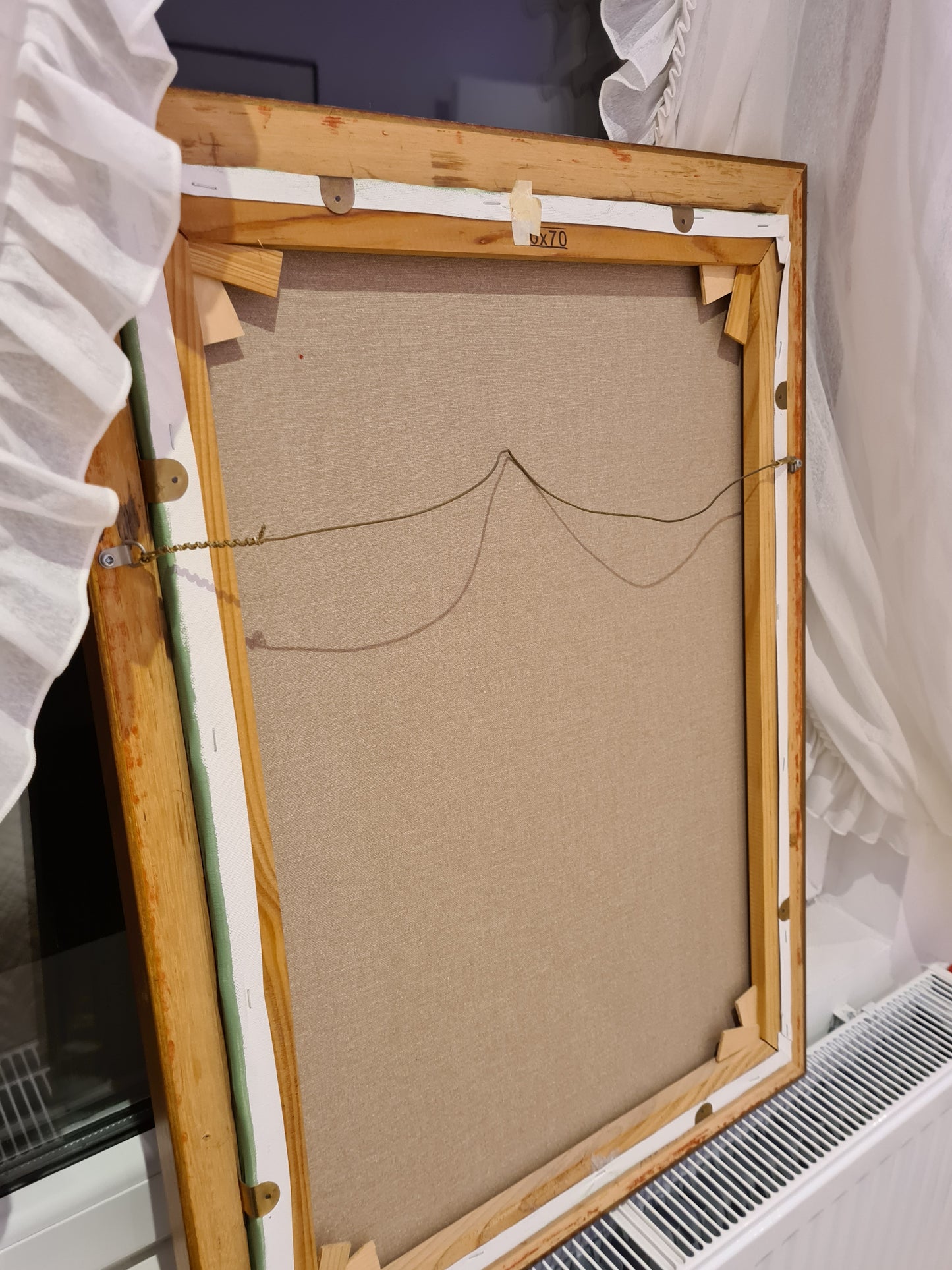 Abstrakte Kunst Öl Gemälde Portrait Holzrahmen Modern 78x58cm