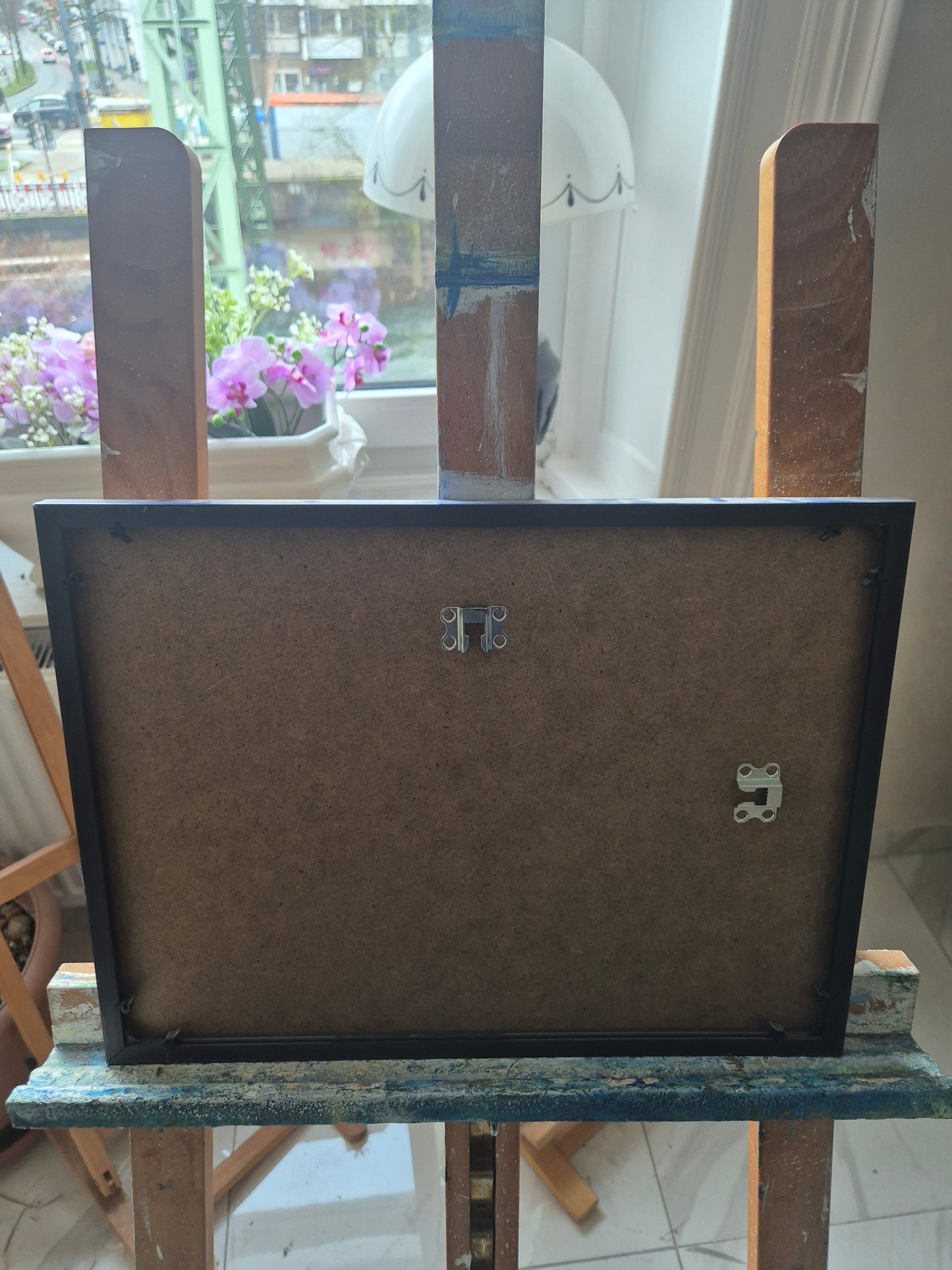 Gemälde Öl-/Mischtechnik Winterlandschaft um Abendrot 54 x 36 cm