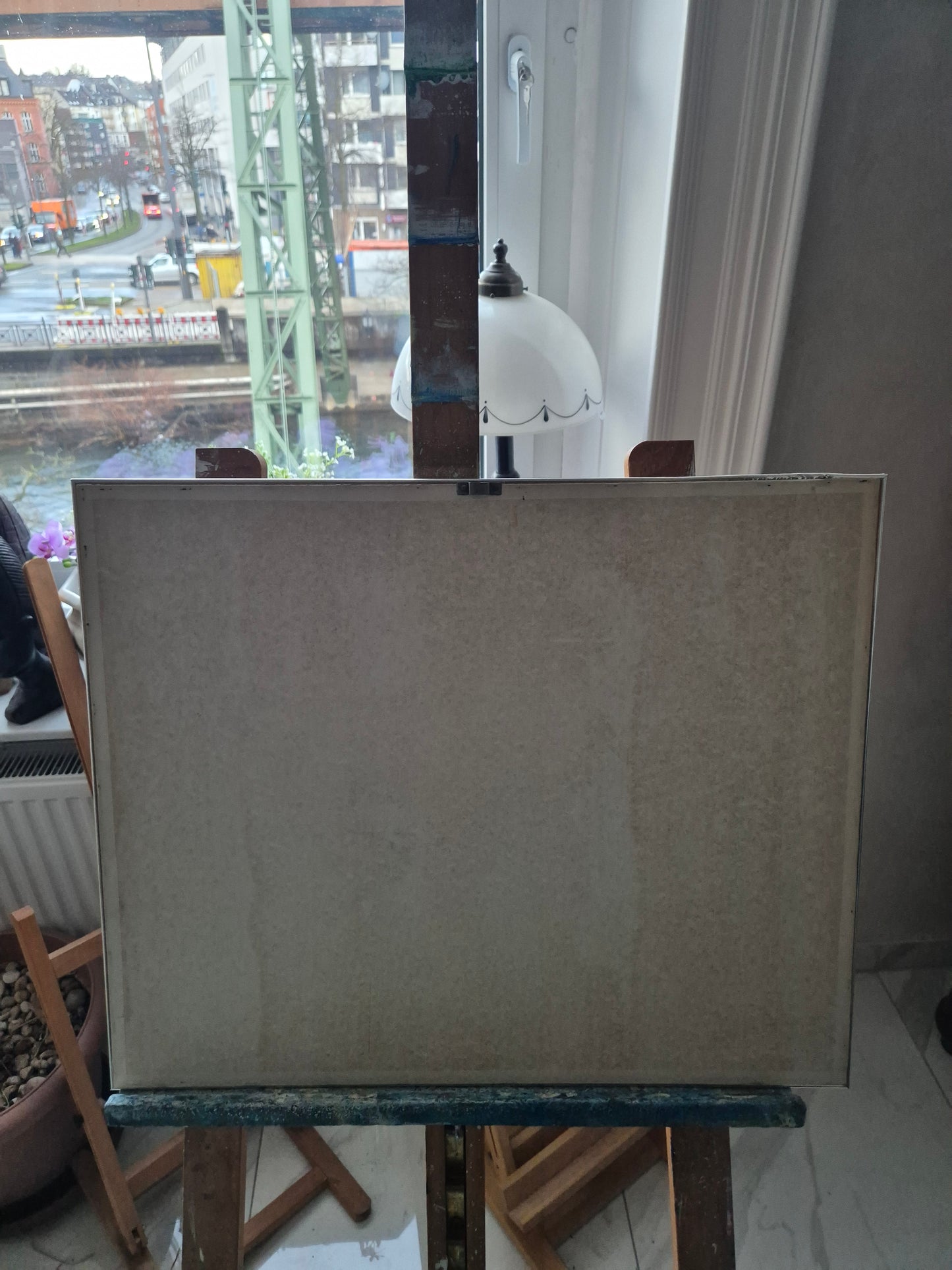 Aquarellmalerei (XX) Ausdrucksstarkes Stadtviertel 45x56cm