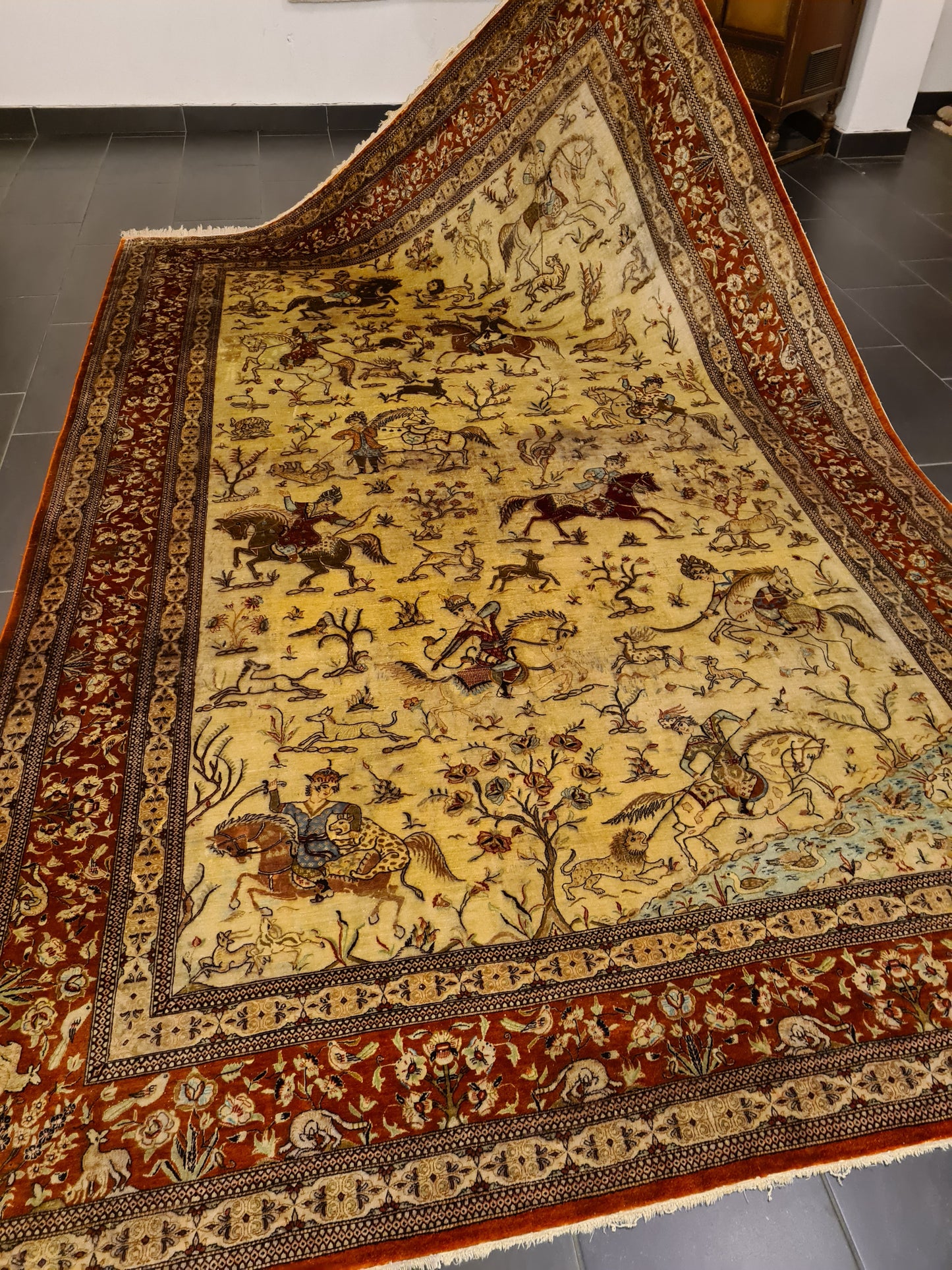 Handgeknüpfter Perser Orientteppich Seidenteppich Ghom 310x200cm