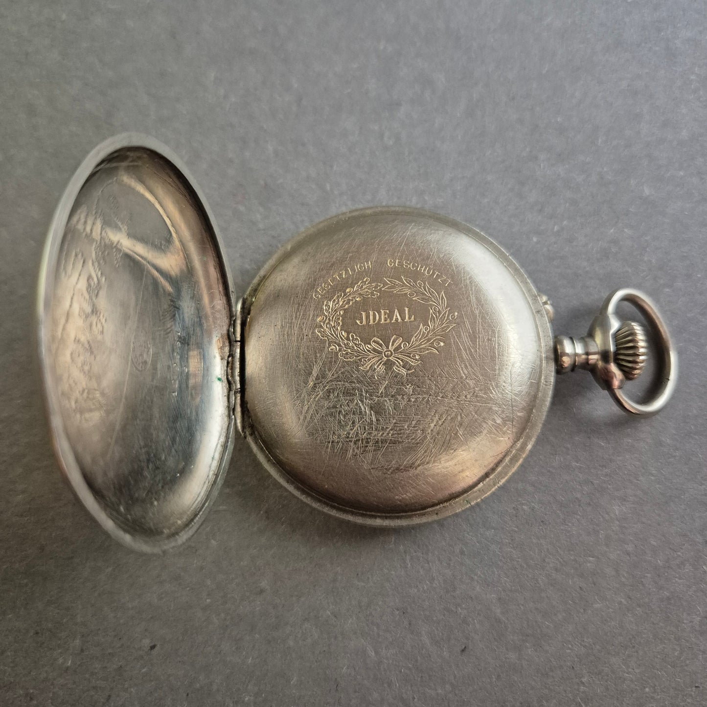 Antike JDEAL Taschenuhr Herrenuhr Eleganter Savonnette Stil