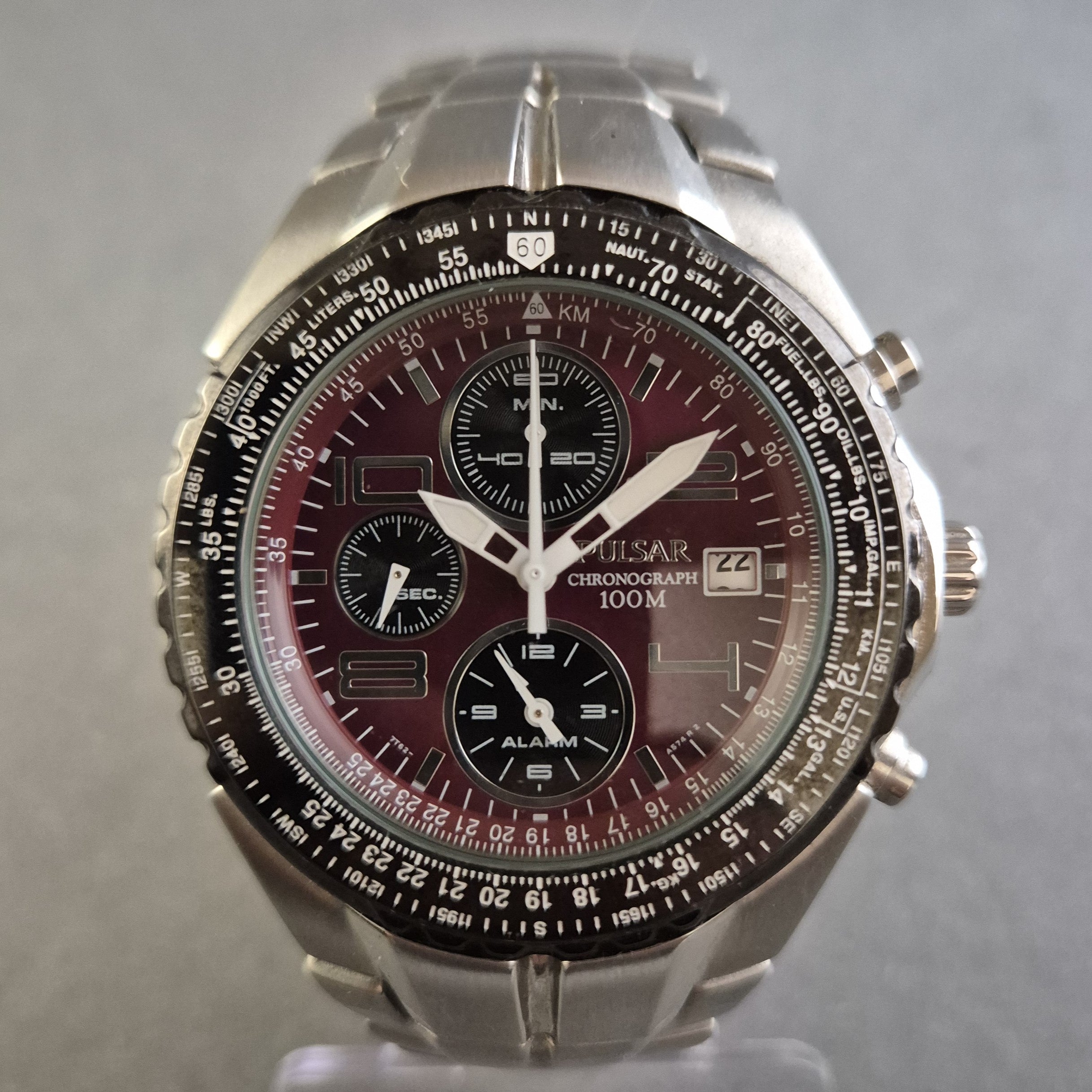 Pulsar Uhr Herrenarmbanduhr Chronograph 100 m Wasserdichte