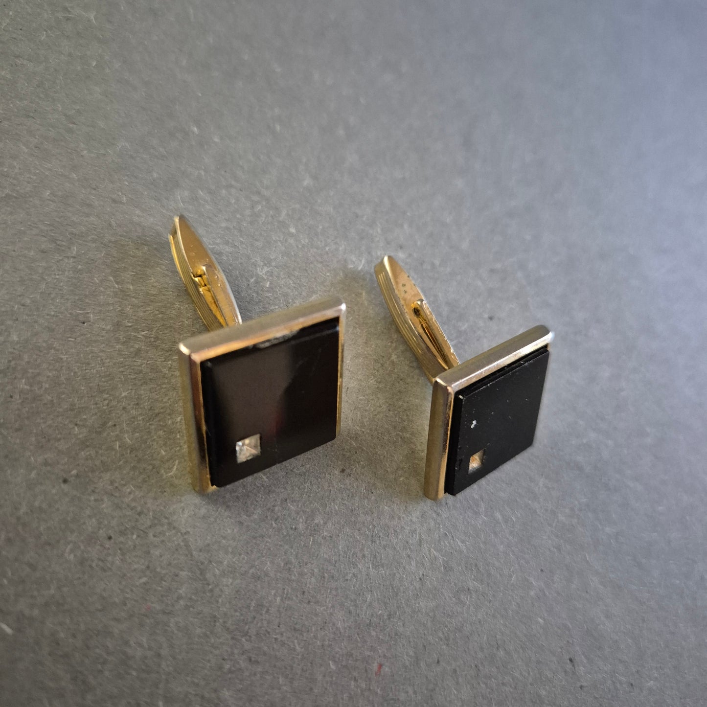 Manschettenknöpfe in Schwarz & Gold Klassischer Chic