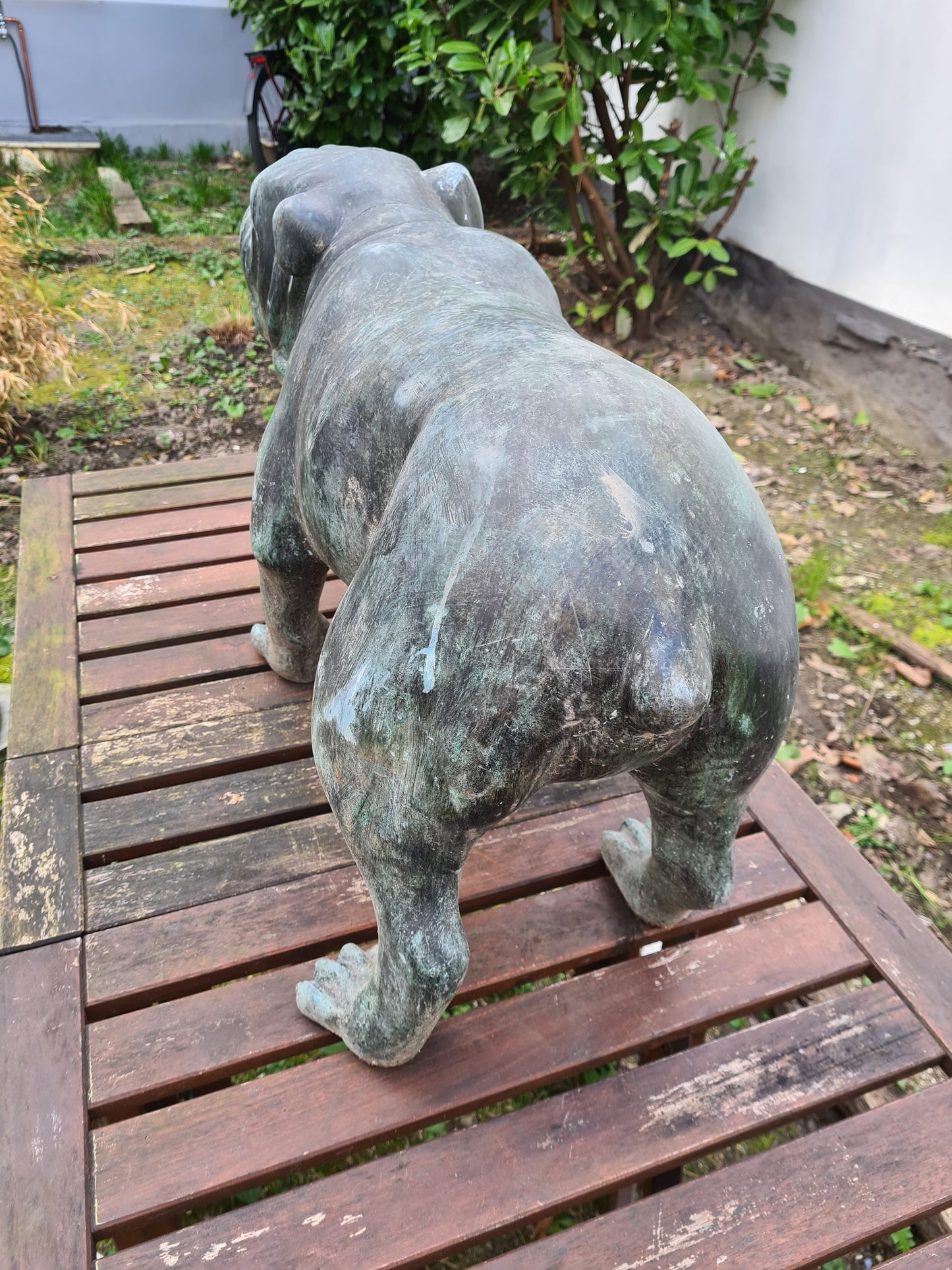 Bronze Bulldogge Hund Dogge Figur Skulptur 80cm