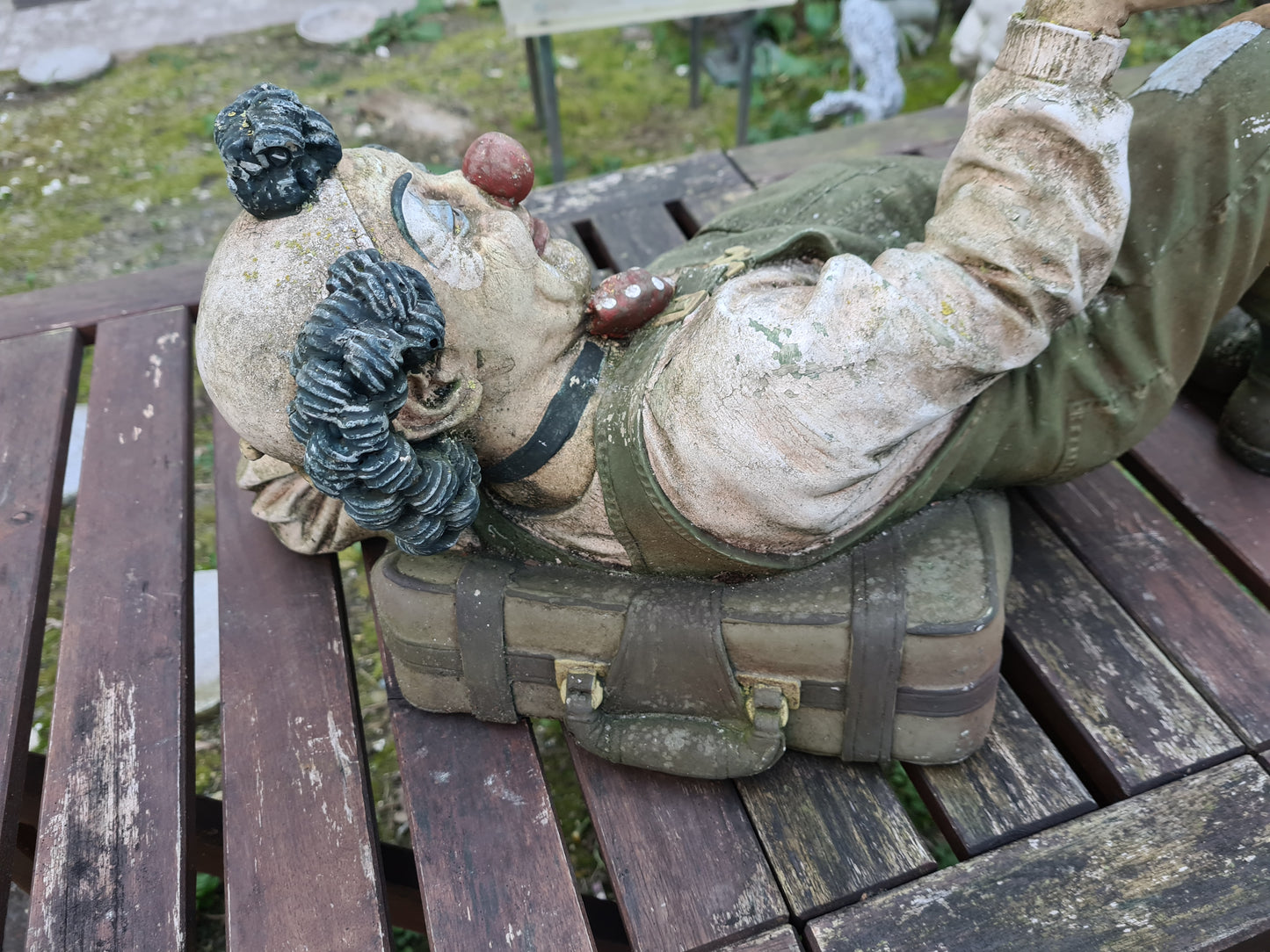 1995 Jun Asilo signiert Sammlerstück große Clown Skulptur 65cm