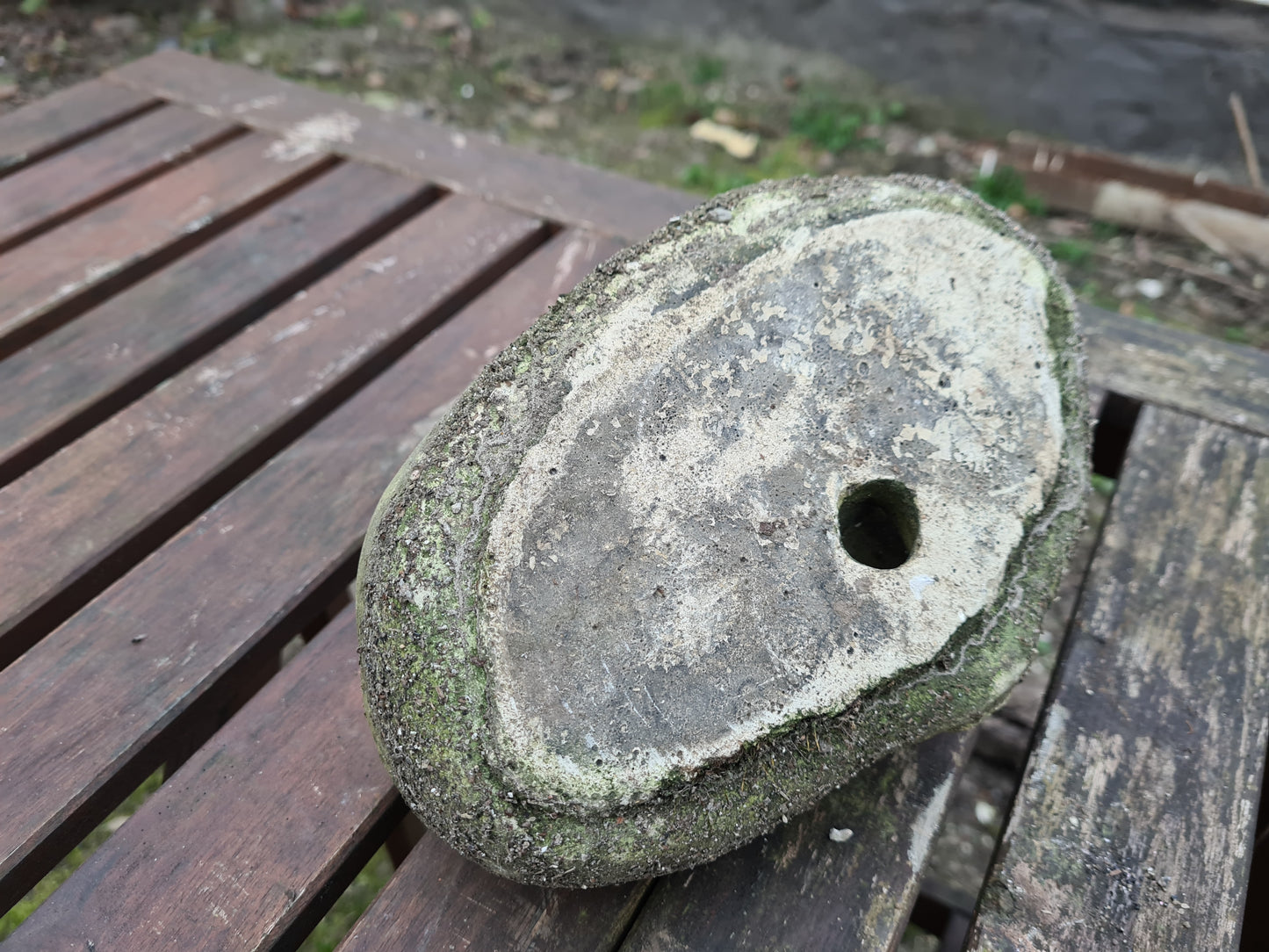 Steingesicht Gartenfigur englischer Steinguss Antik Brunnen 20cm