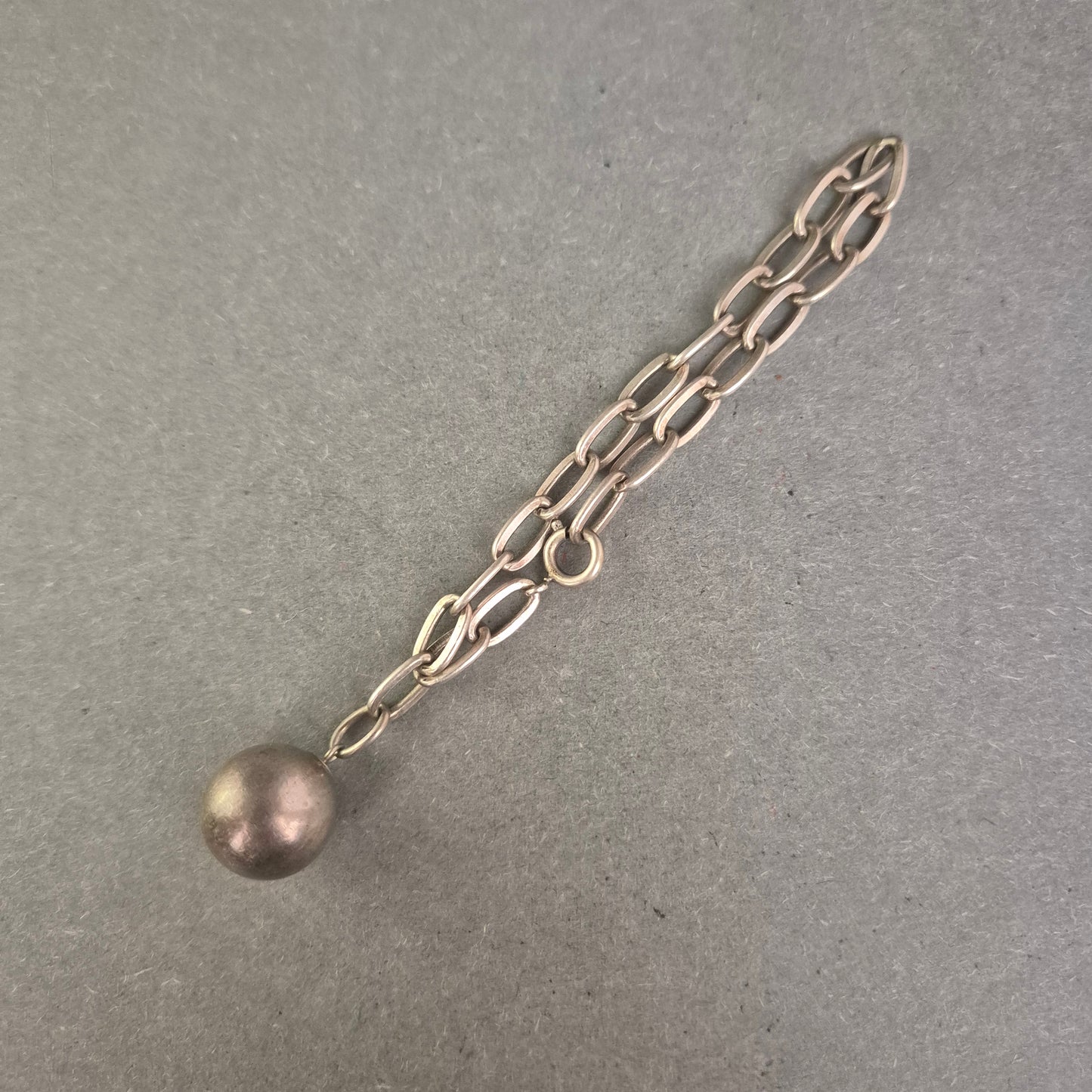 Vintage Silberarmband mit Kugelanhänger – Handarbeit aus Italien