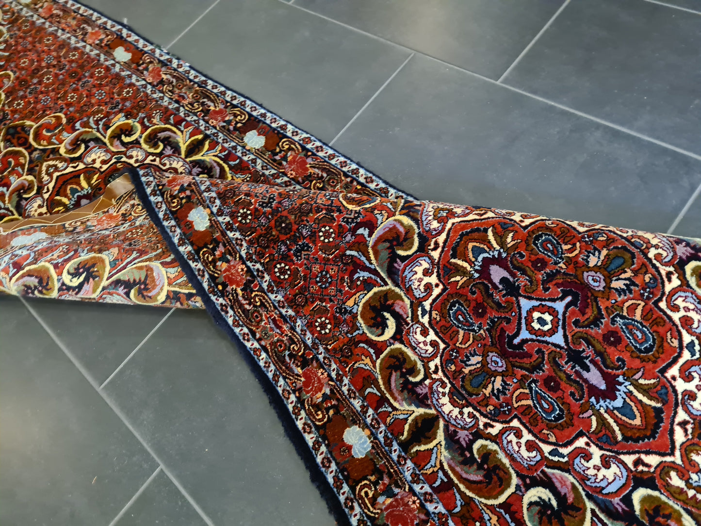 Perserteppich Orientteppich Handgeknüpfter Teppich Bidjar 350x81cm