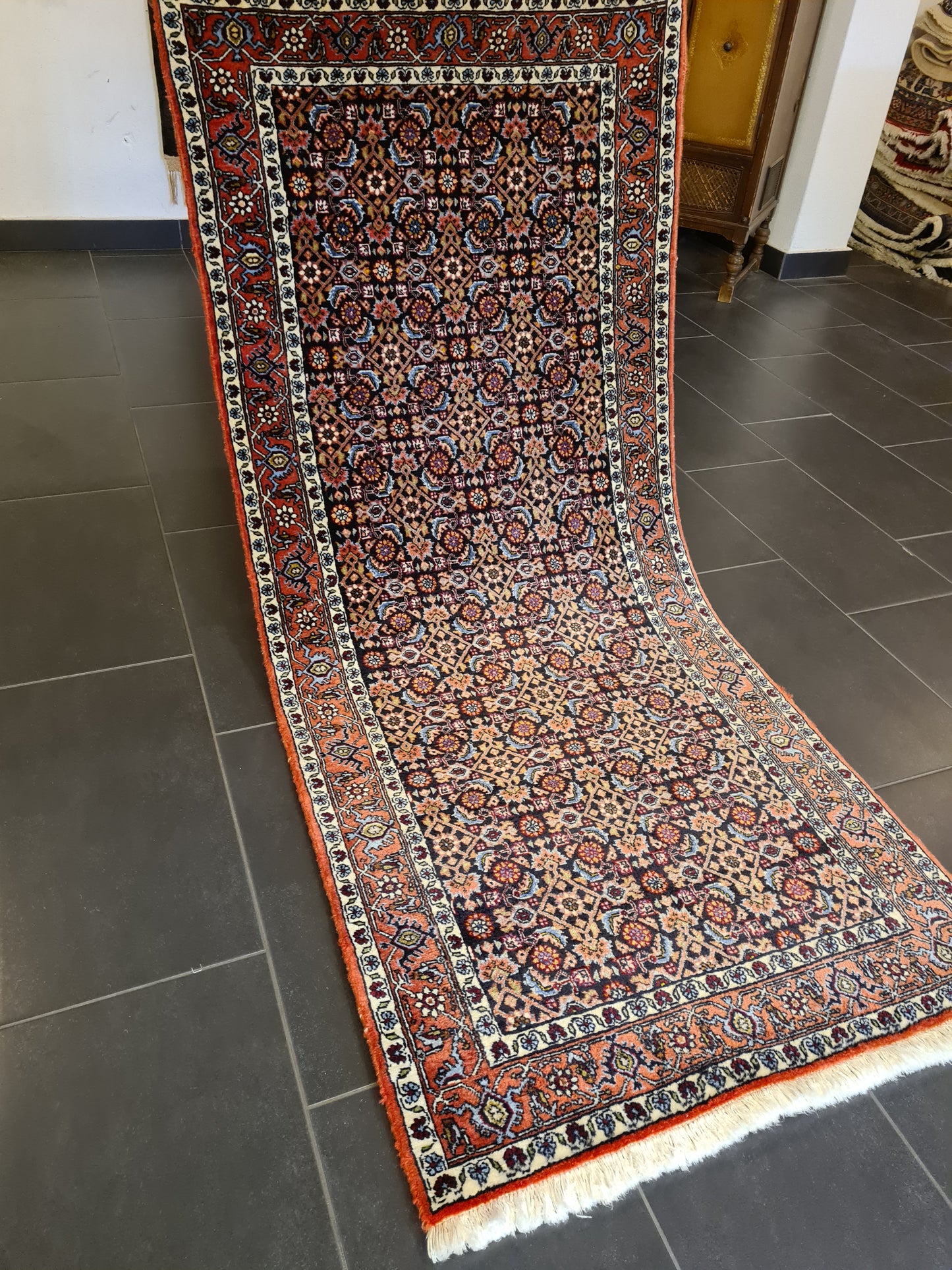 Perserteppich Orientteppich Handgeknüpfter Teppich Bidjar 193x84cm