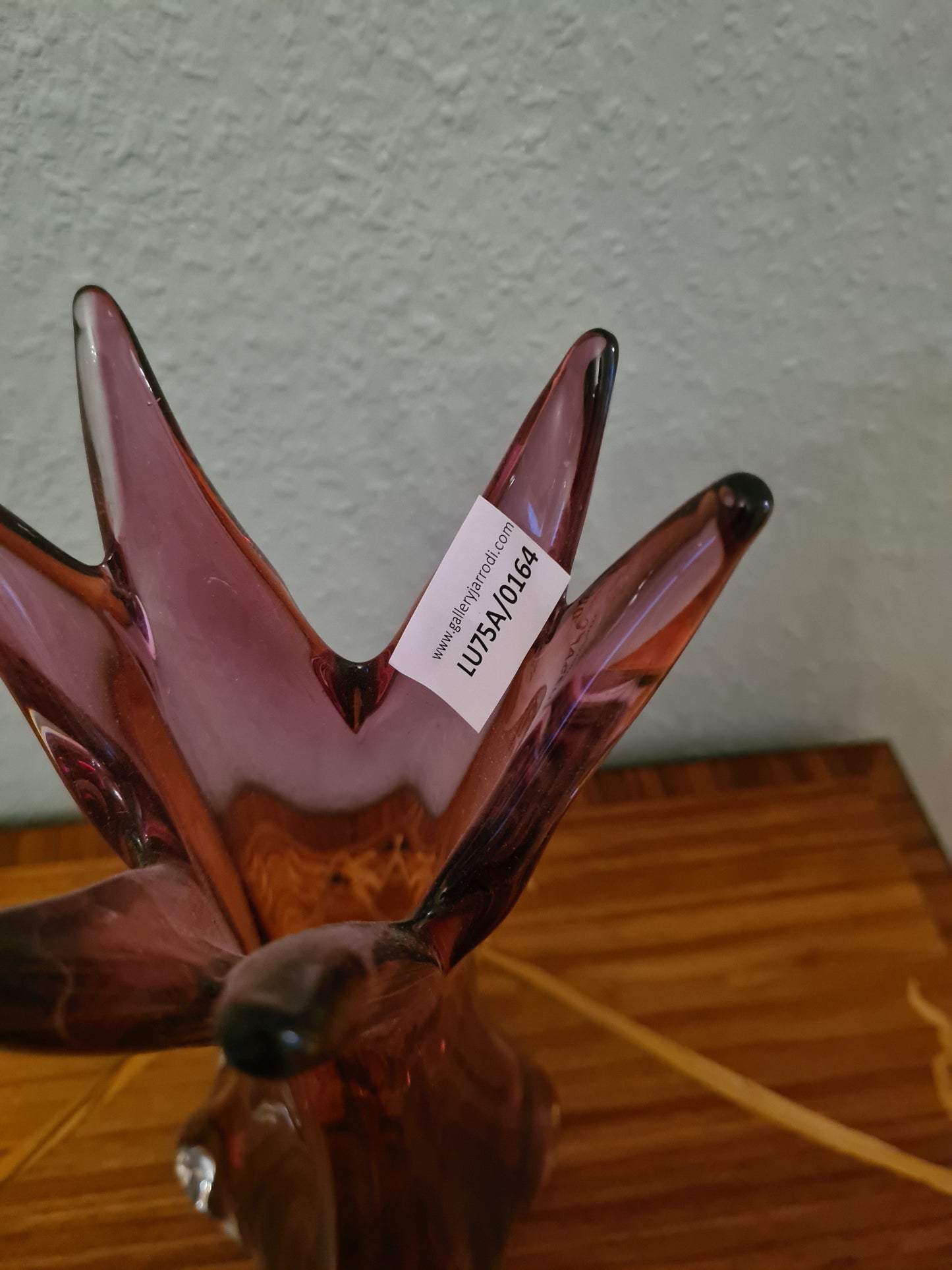 Violette Vase Muranoglas Fratelli Toso 1970er Sammlerglas 31cm