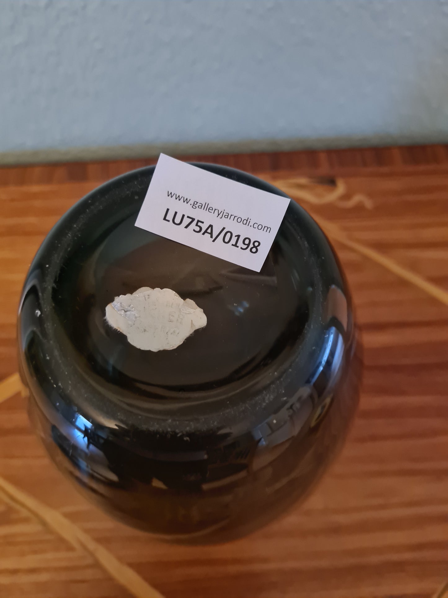 Rauchglas Sammlervase Glas Blumenvase Grau-Blau 20x15 cm