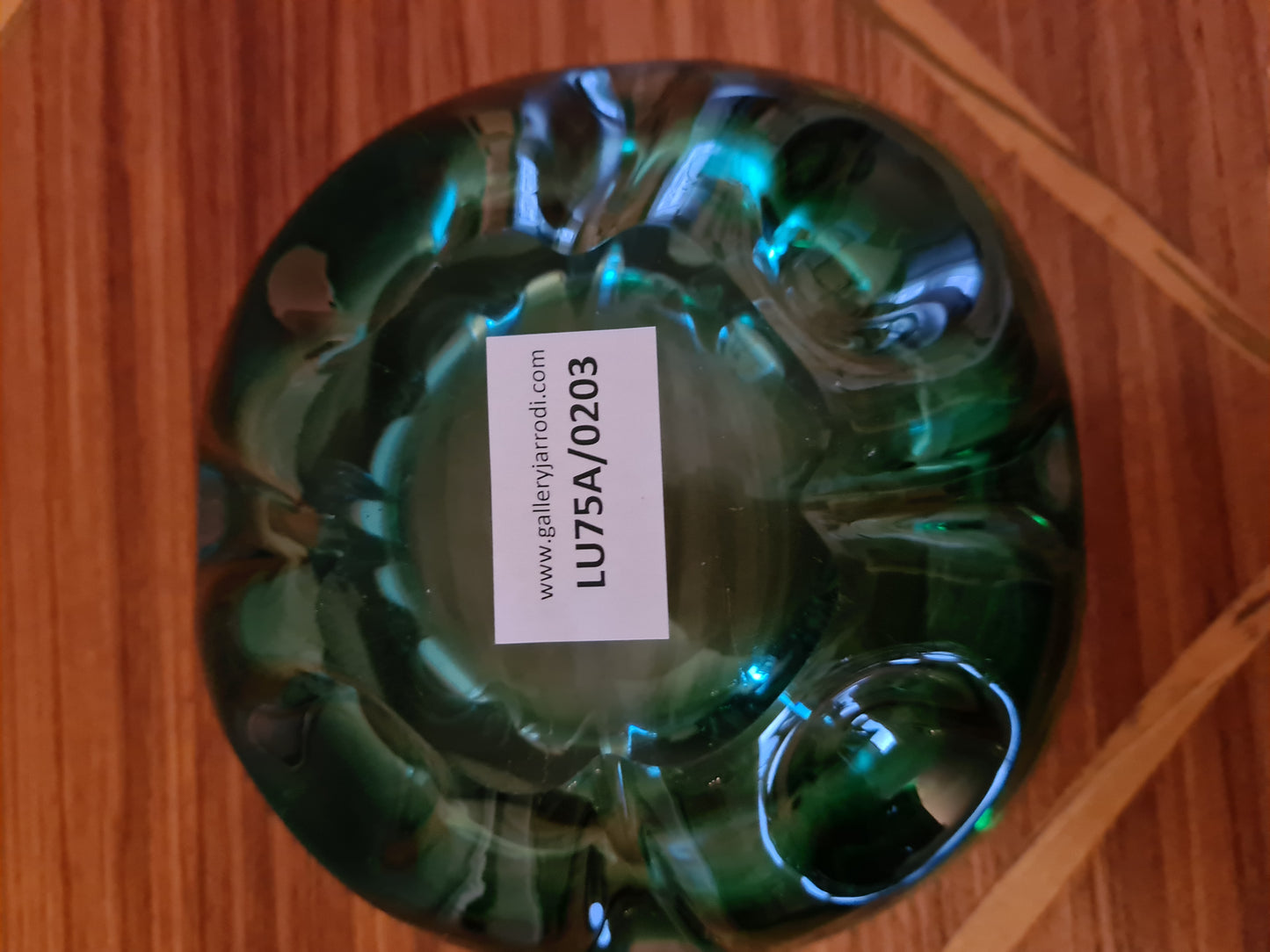 Vintage Aschenbecher Glas Blau Muranoglas Midcentury 15x6cm