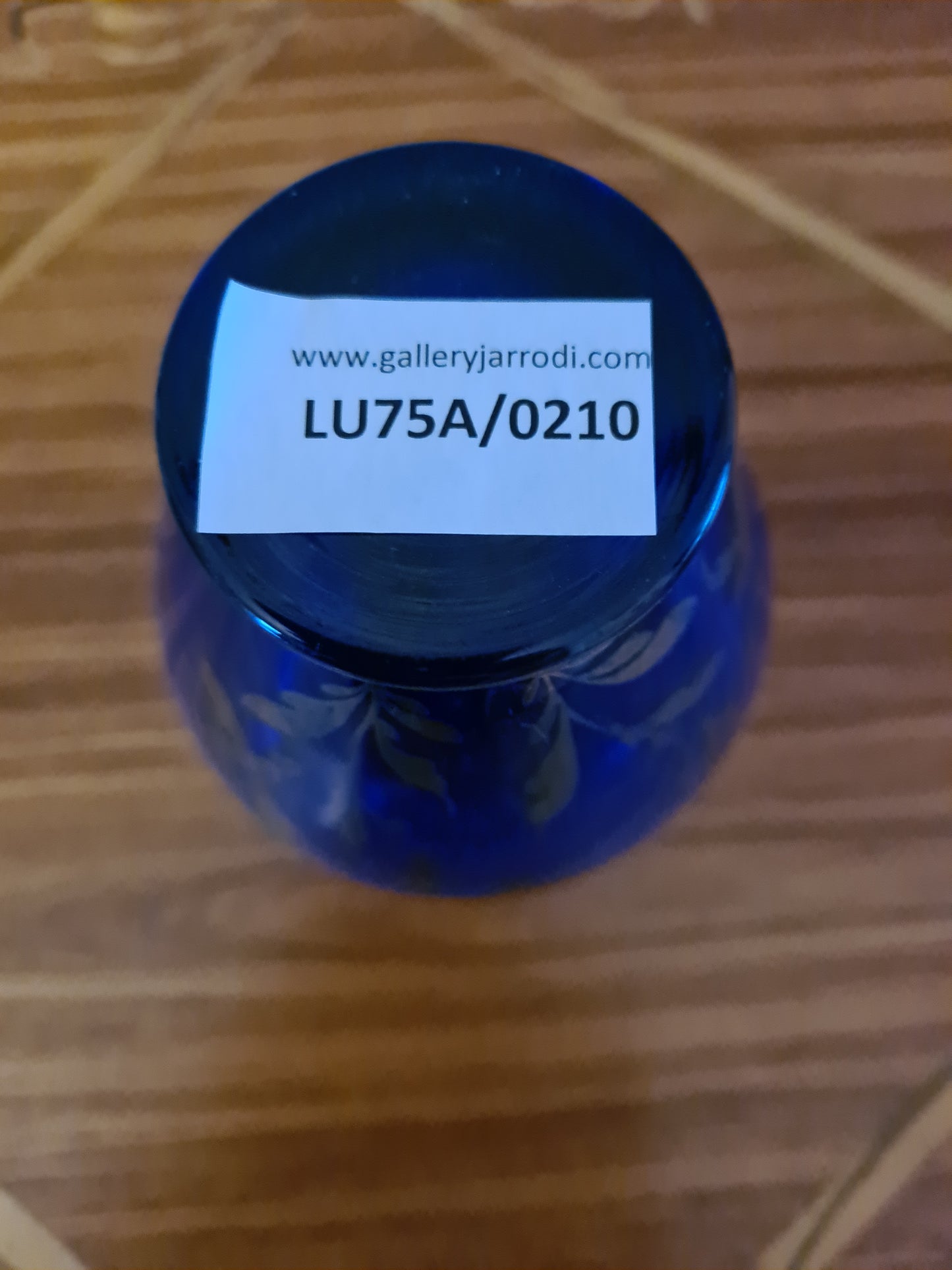 Glas Vase mit Silber Malerei Handarbeit Florenz Italy 14x8cm