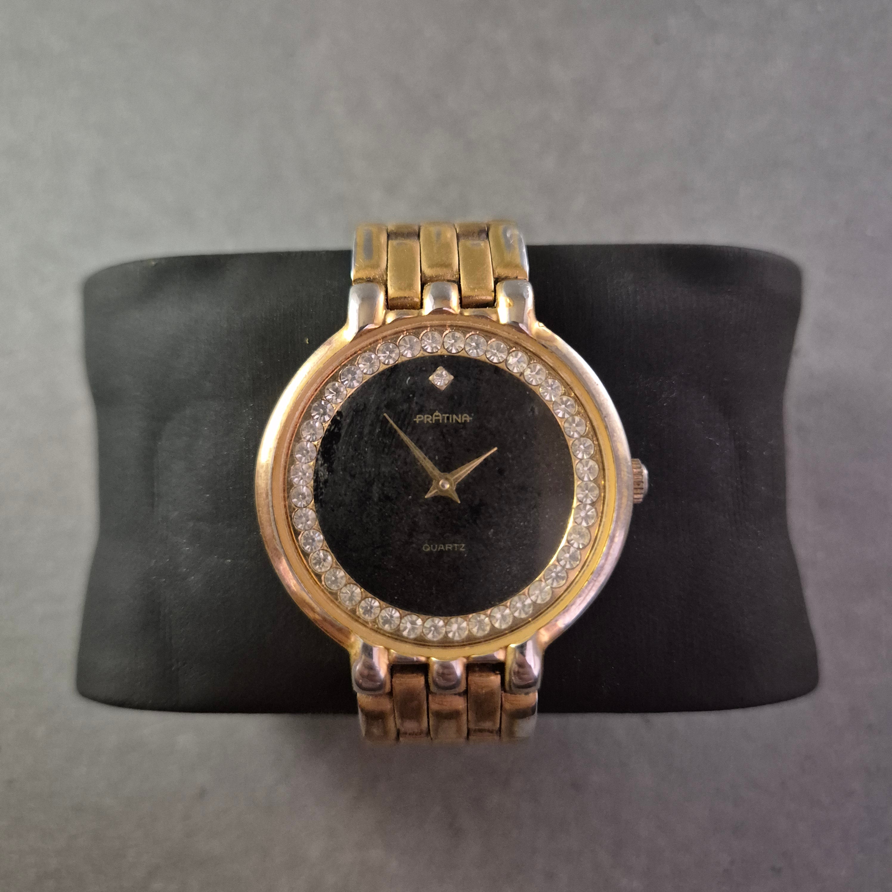 Prätina Damenarmbanduhr mit Strass – Elegante Vintage-Optik