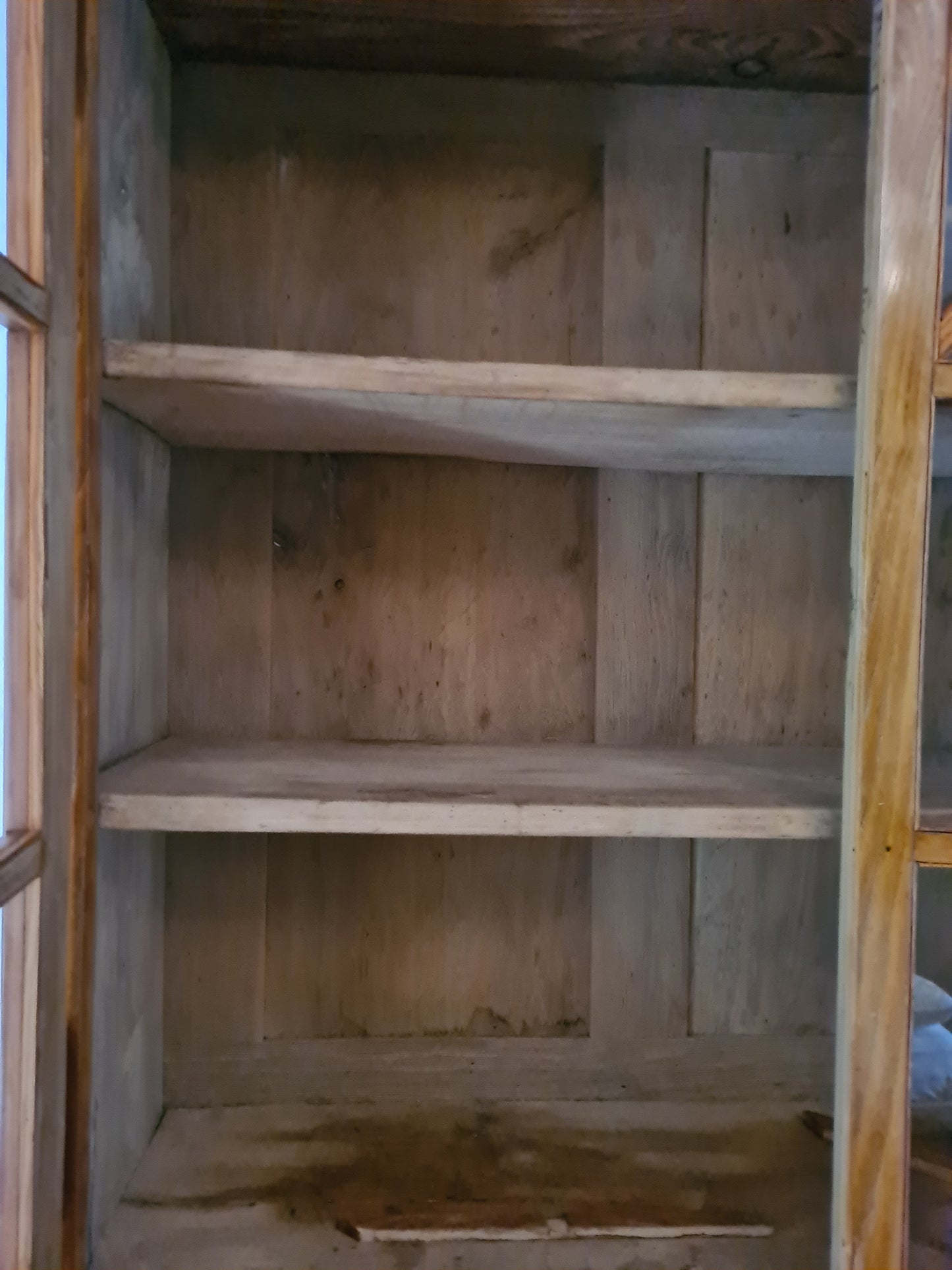 Büffetschrank Vitrine Schrank Bücherregal 2 tlg. Massiv Antik 210cm