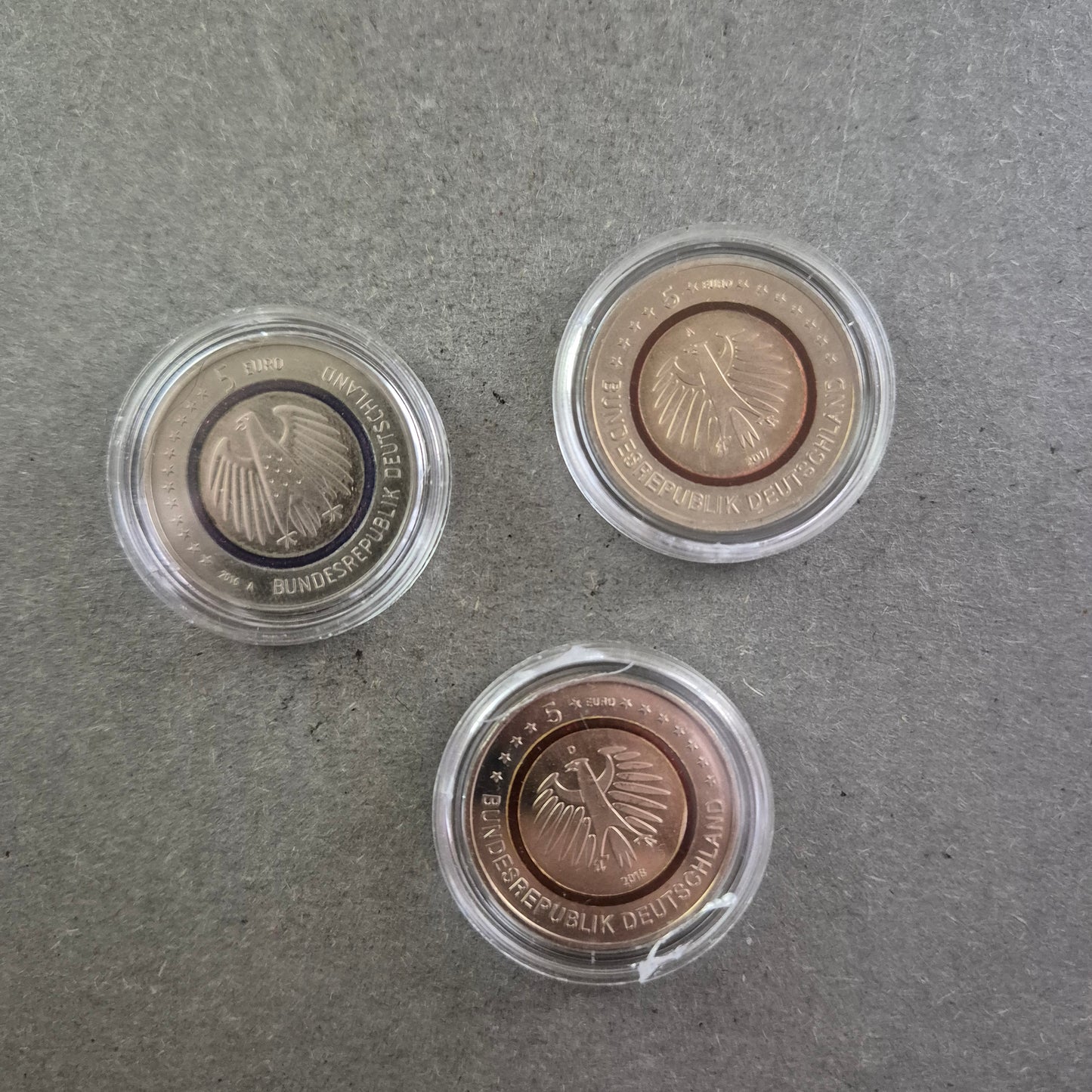 3x 5-Euro-Gedenkmünzen – Tropische Zonen & Planet Erde mit Polymer-Ring