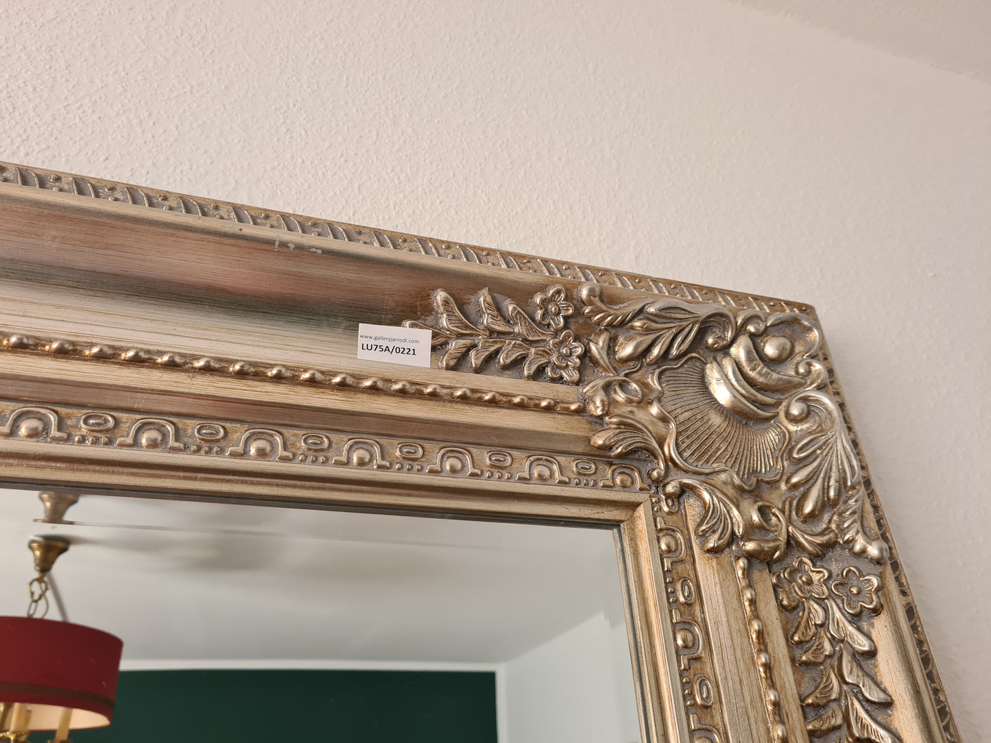 Barockstil-Spiegel – Silberner Holz Rahmen mit Ornamenten 210x122cm