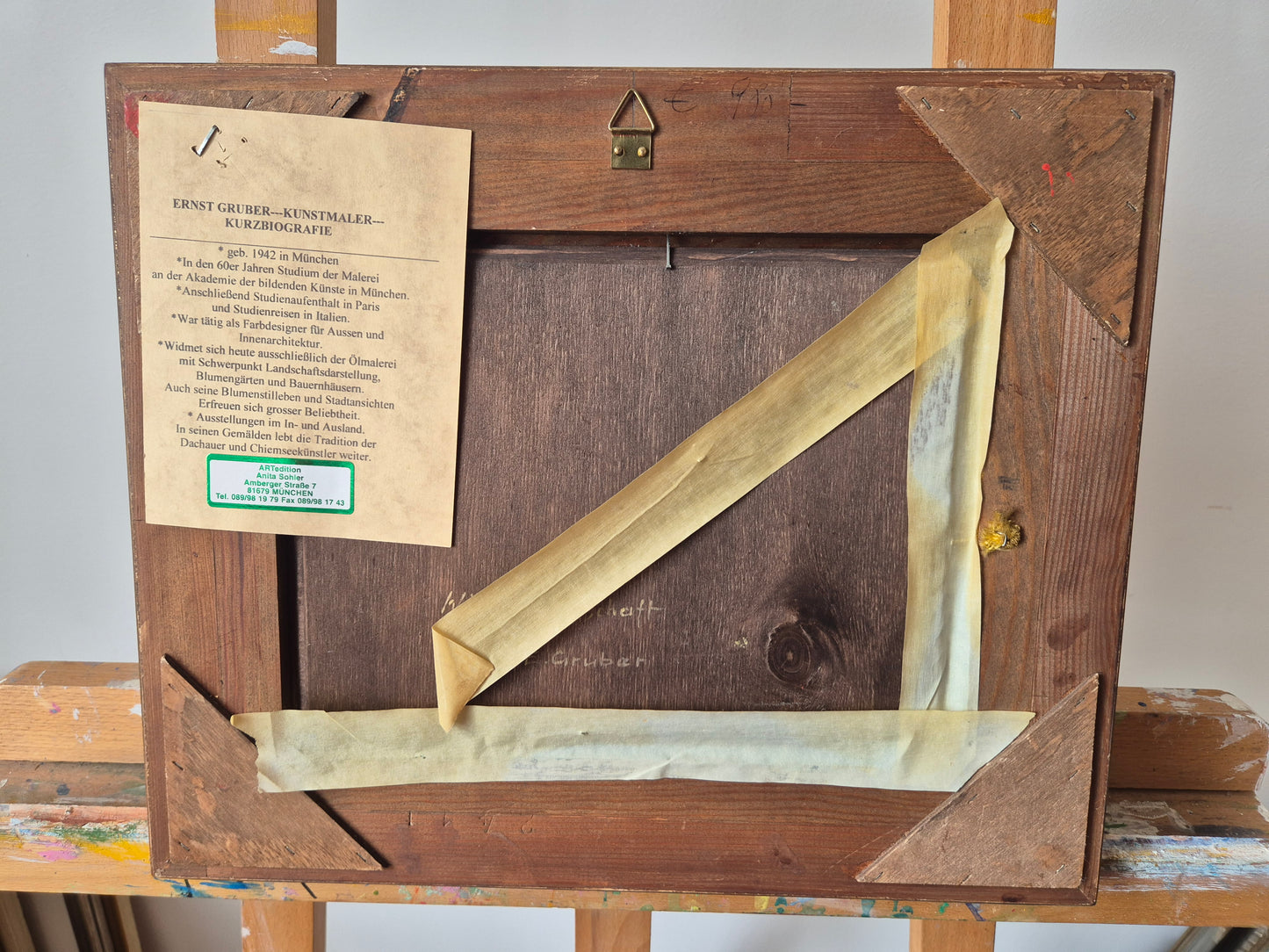 Ernst Gruber (geb. 1935) Ölgemälde Winterliche Dorfszene im Abendrot