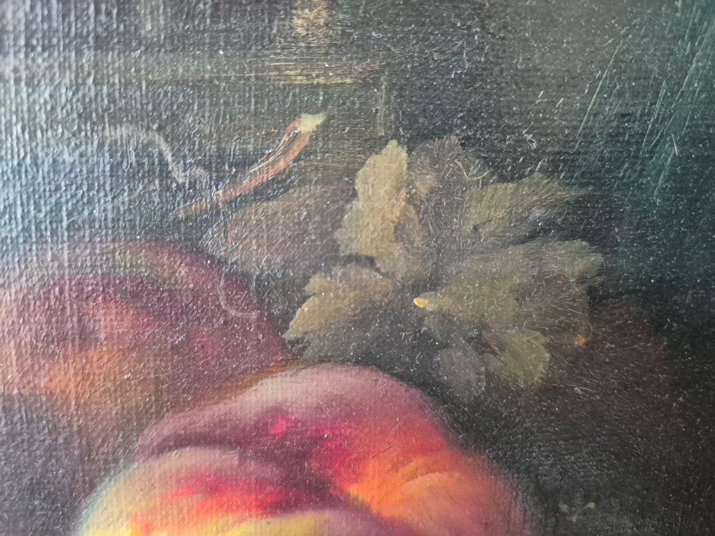 Hamid Mehrnia (geb.1942) Ölgemälde Stillleben Pfirsichen und Weintrauben