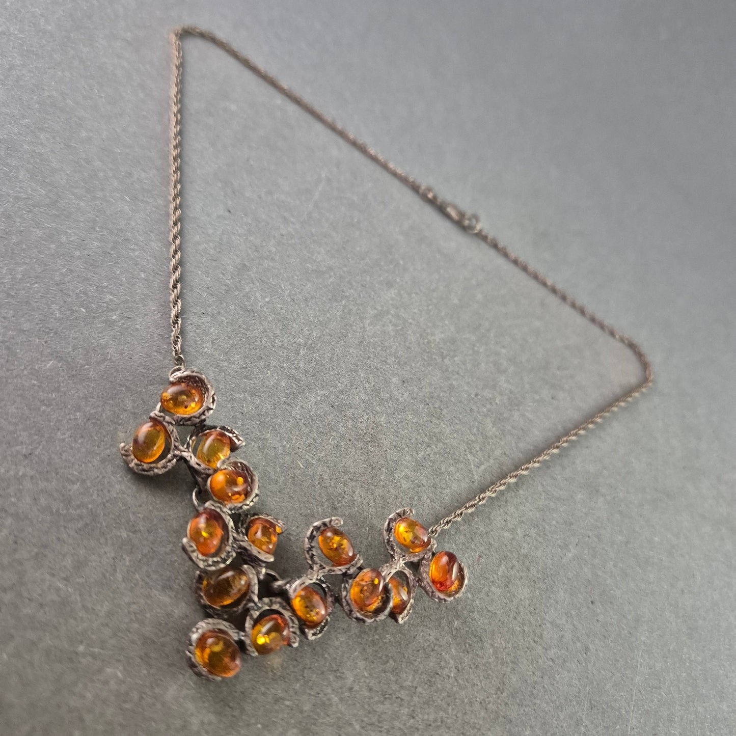 Vintage Collier mit Bernstein-Optik – Elegante Statement Kette