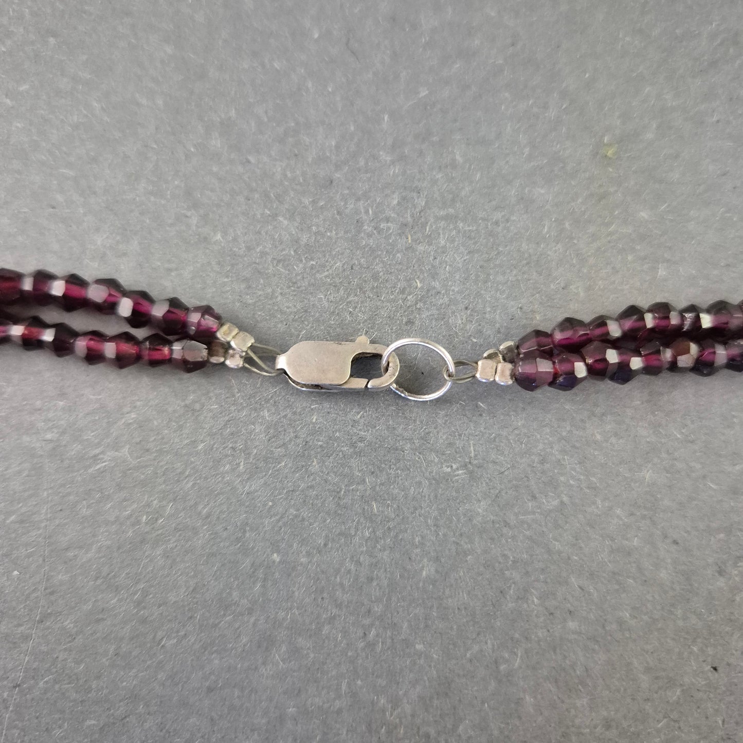 Damen Kette – Doppelreihige Granat Halskette mit Facettenschliff