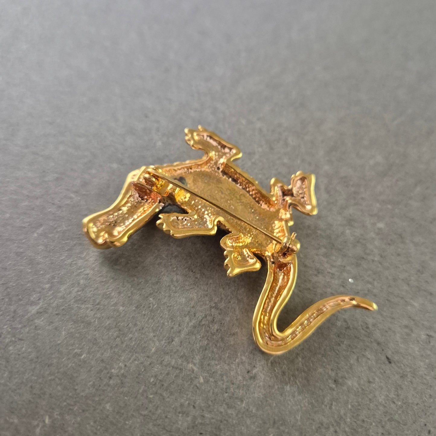 Tier Brosche Krokodil – Vergoldet mit Strass